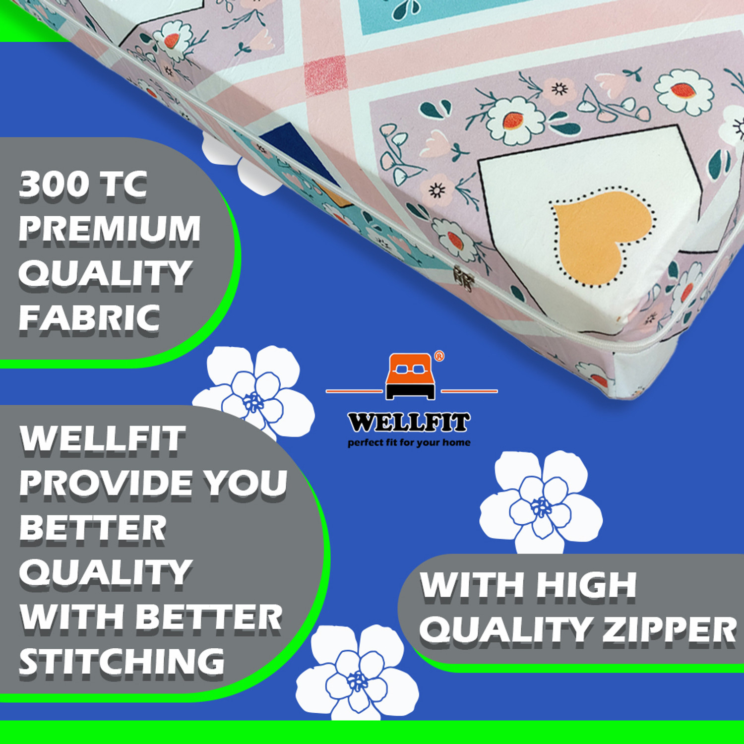 Image of wellfit King Size Zippered Cotton Breathable Mattress Cover