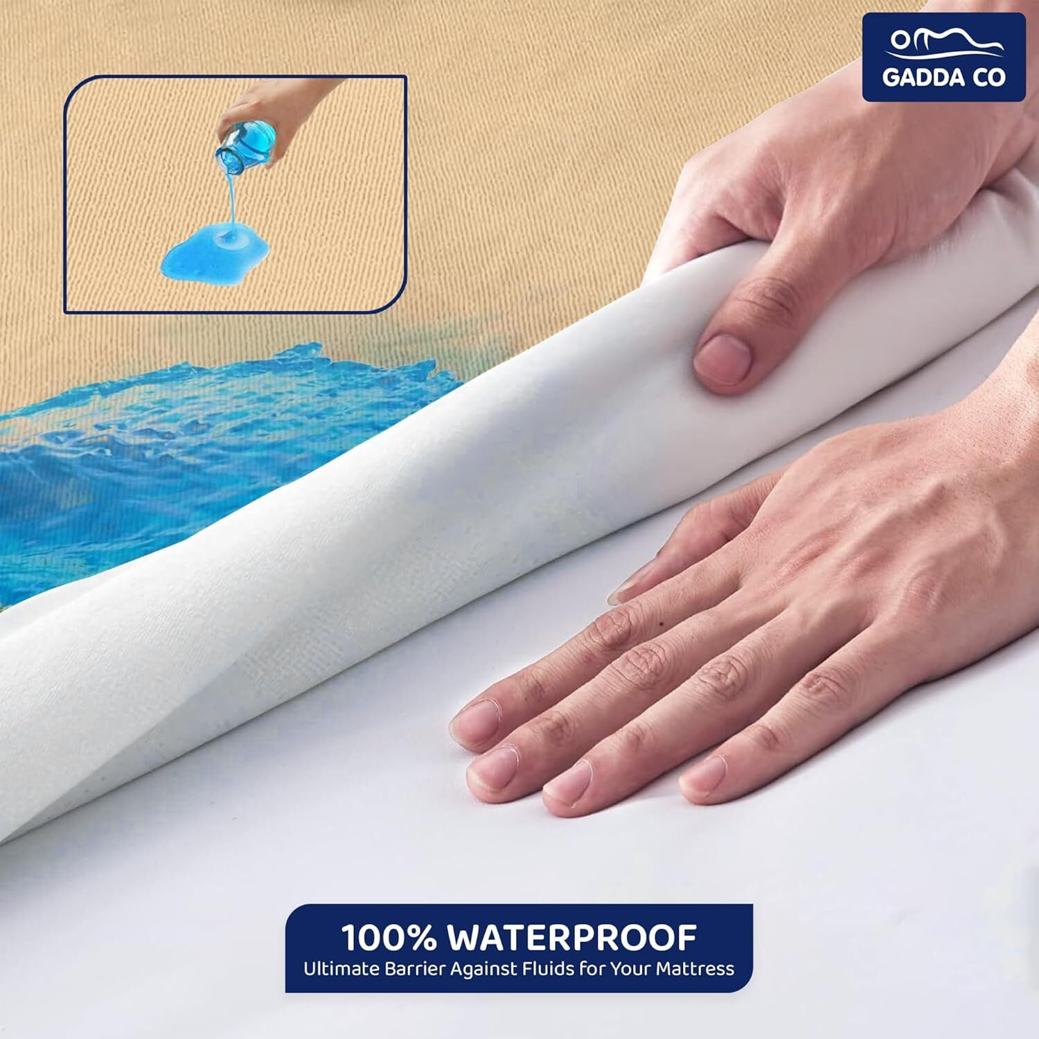 Image of GADDA CO Single Size Fitted Terry Cotton Waterproof, Breathable, Stretchable Mattress Cover