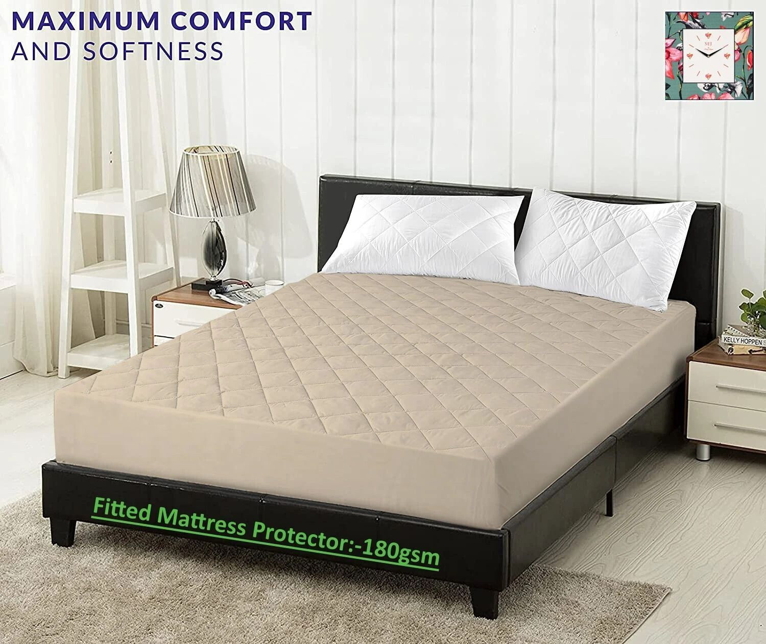 Image of CRAZY WORLD Double, Queen Size Fitted Nylon, Polyster Breathable, Stretchable, Waterproof Mattress Cover