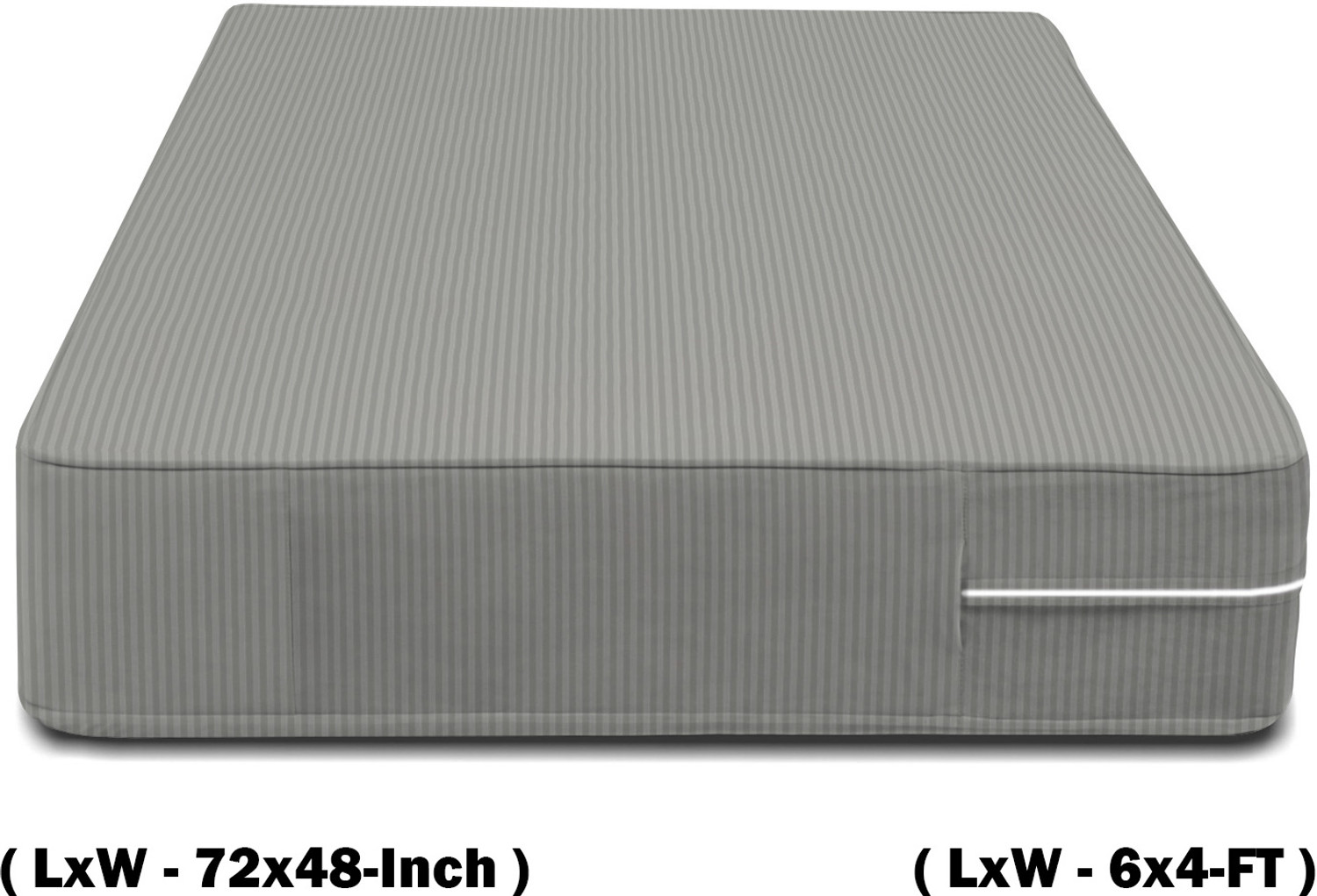 Image of VAS COLLECTIONS Queen Size Zippered Polycotton Breathable Mattress Cover (183 cm x 122 cm, Grey)