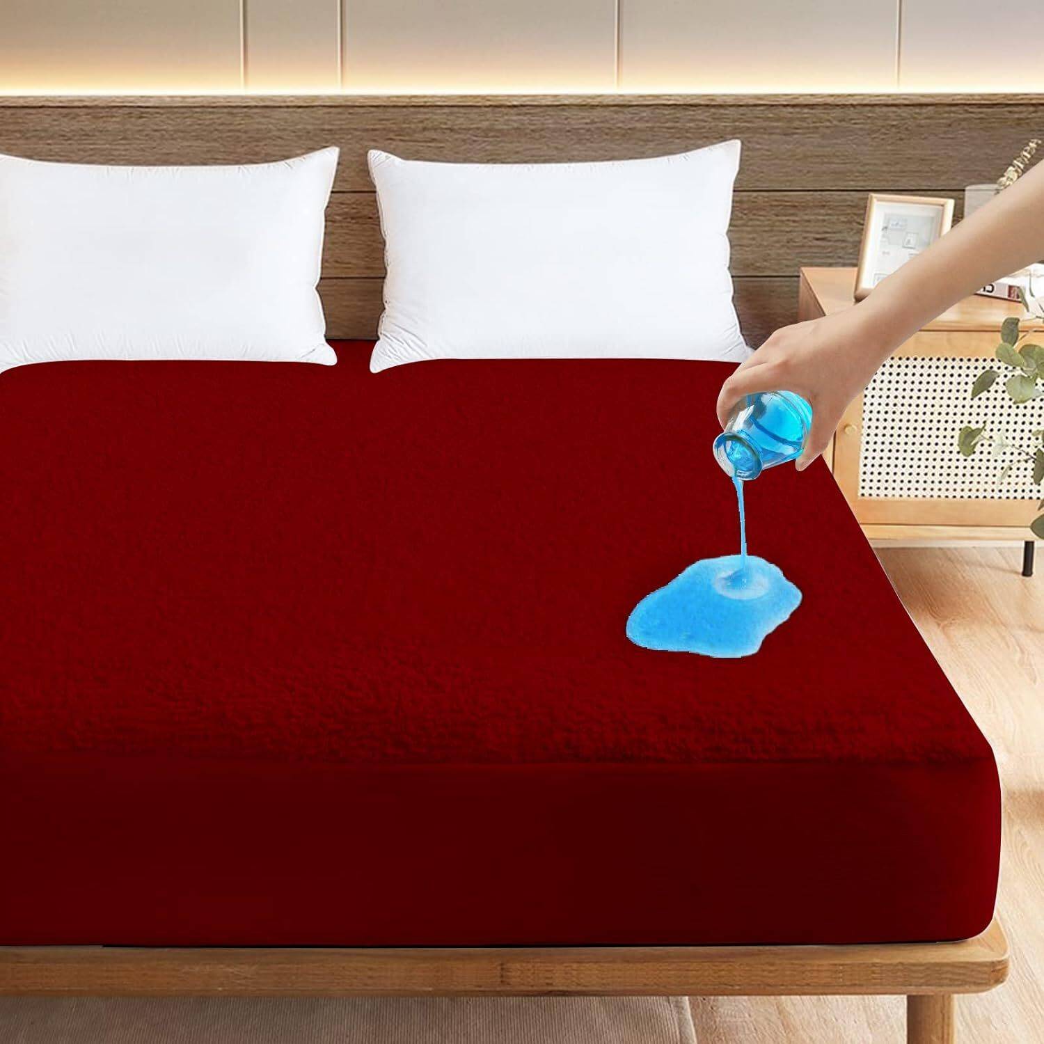 AG's Active Double Size Fitted Terry Cotton Waterproof, Breathable, Stretchable Mattress Cover
