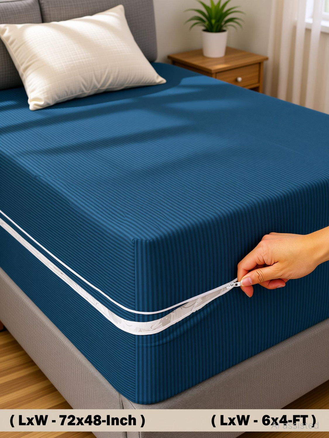 Image of Flipkart SmartBuy Queen Size Zippered Polycotton Breathable Mattress Cover