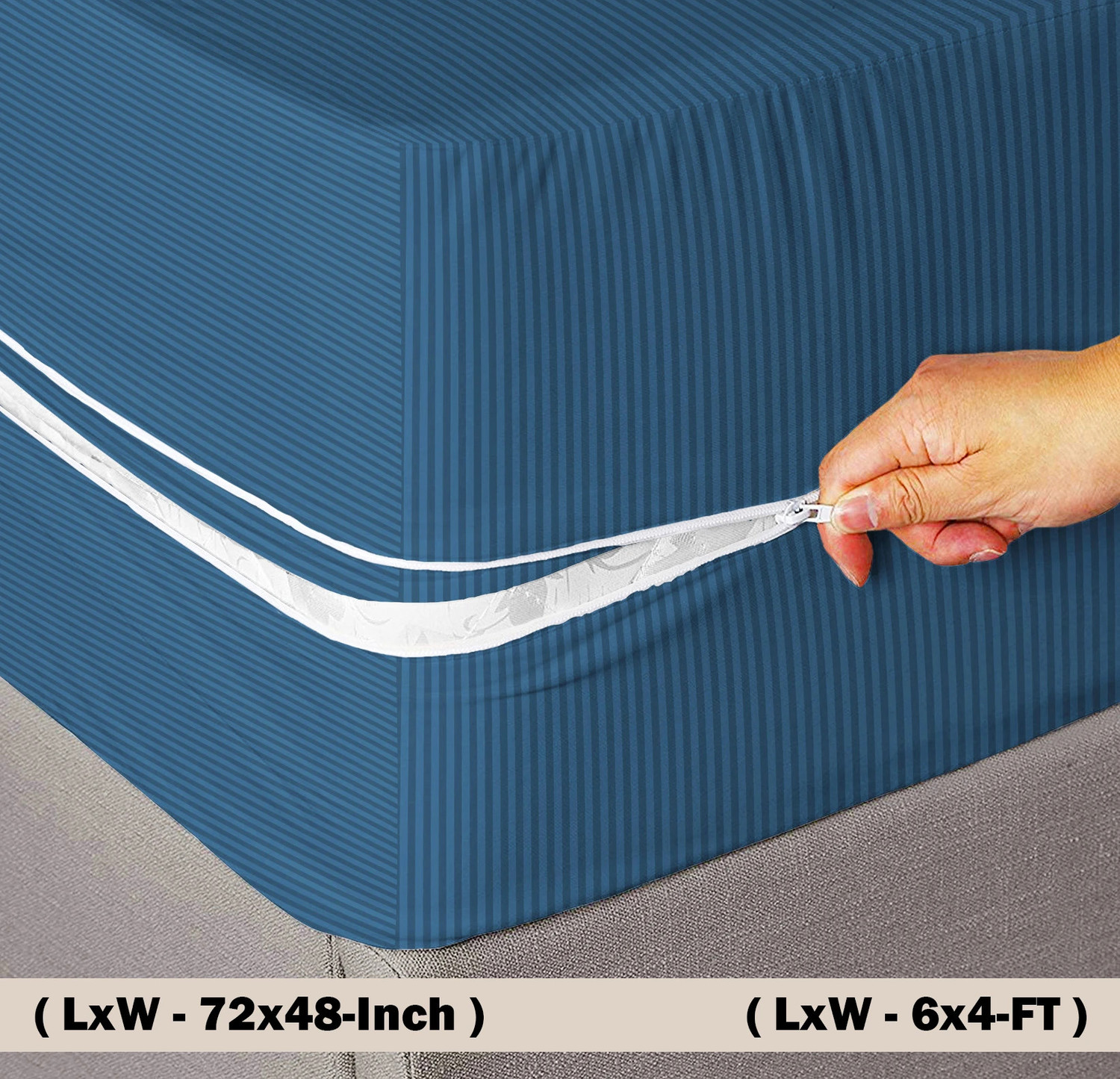 Image of Flipkart SmartBuy Queen Size Zippered Polycotton Breathable Mattress Cover