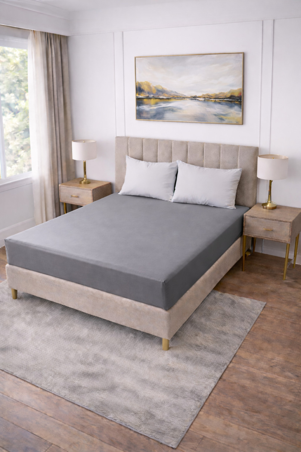 Image of LABHAM King Size Fitted Cotton Breathable, Waterproof, Stretchable Mattress Cover