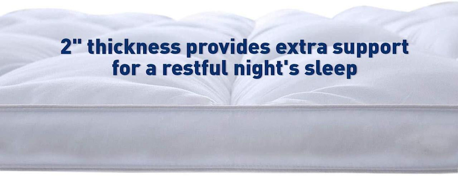 Image of Manavlivings 2 inch (5.08 cm) King Size Microfibre Breathable Mattress Topper