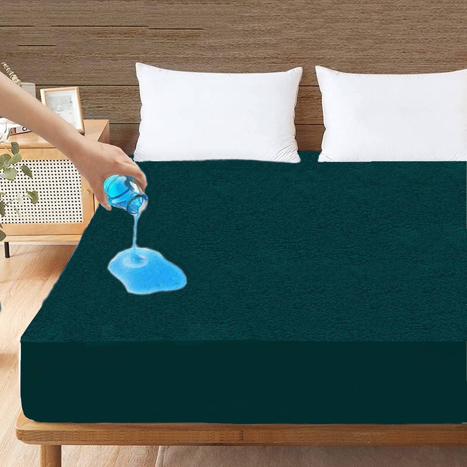 AG's Active King Size Fitted Terry Cotton Breathable, Stretchable, Waterproof Mattress Cover