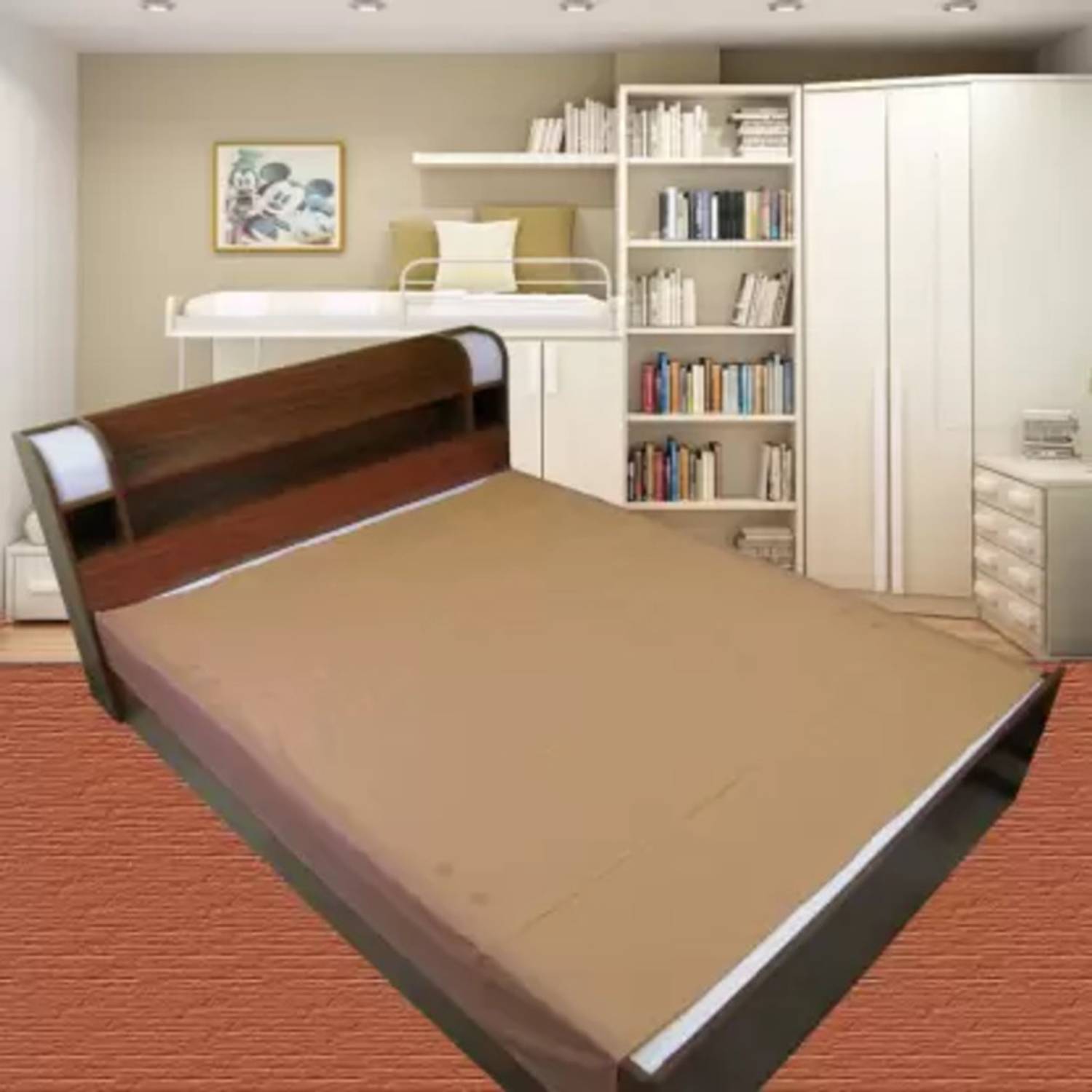 Abhsant 2 inch (5.08 cm) Double Size Plain Breathable, Waterproof Mattress Topper