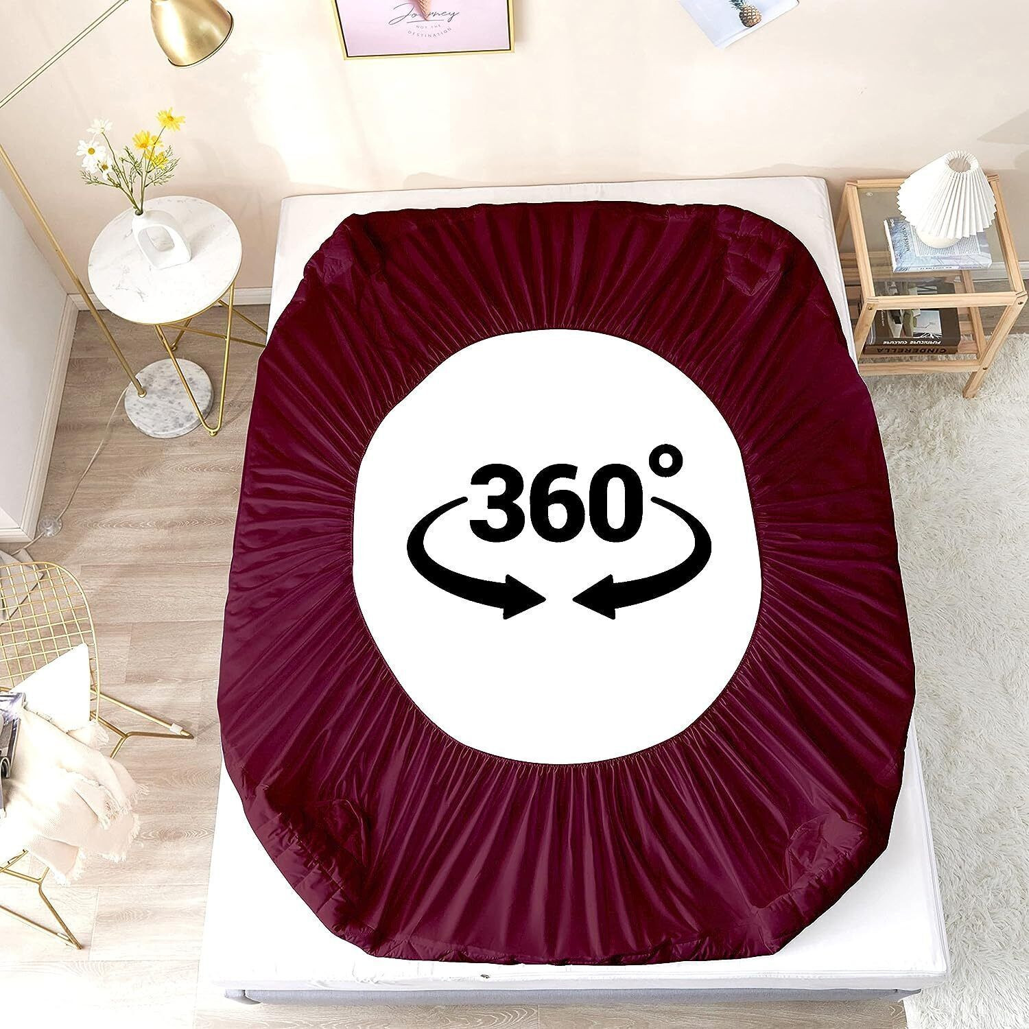 Image of CRAZY WORLD Queen Size Fitted Nylon, Polyster Breathable, Stretchable, Waterproof Mattress Cover