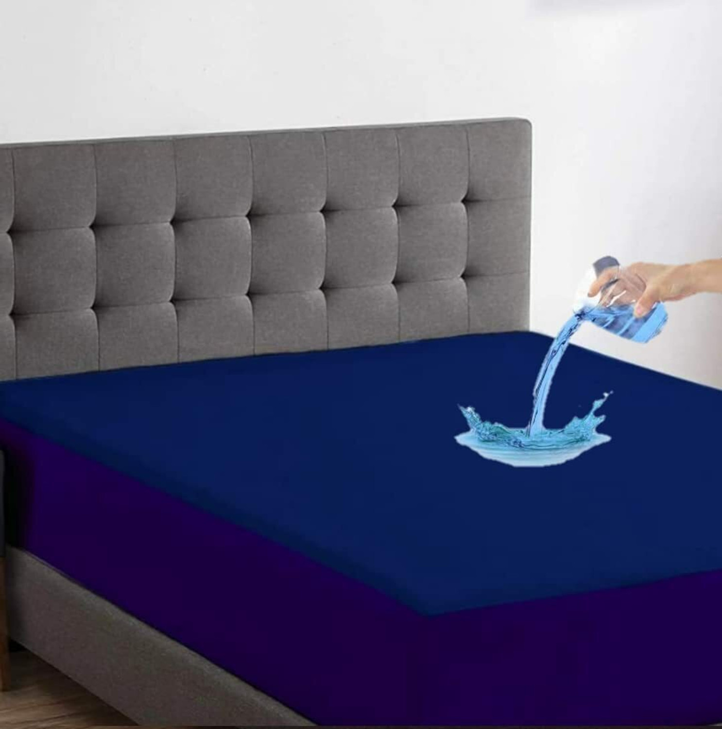 Image of Trance Home Linen Queen Size Fitted Terry Cotton Breathable, Waterproof Mattress Cover