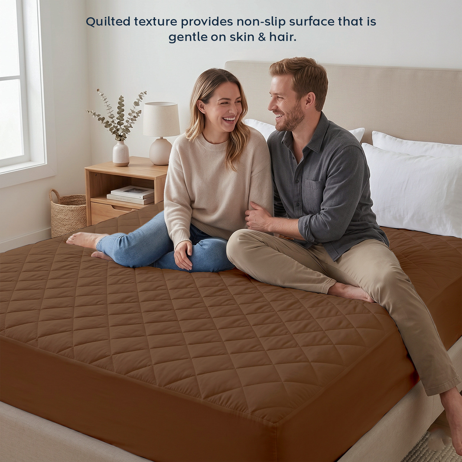 Image of compal Single Size Fitted Polycotton Waterproof, Breathable, Stretchable Mattress Cover