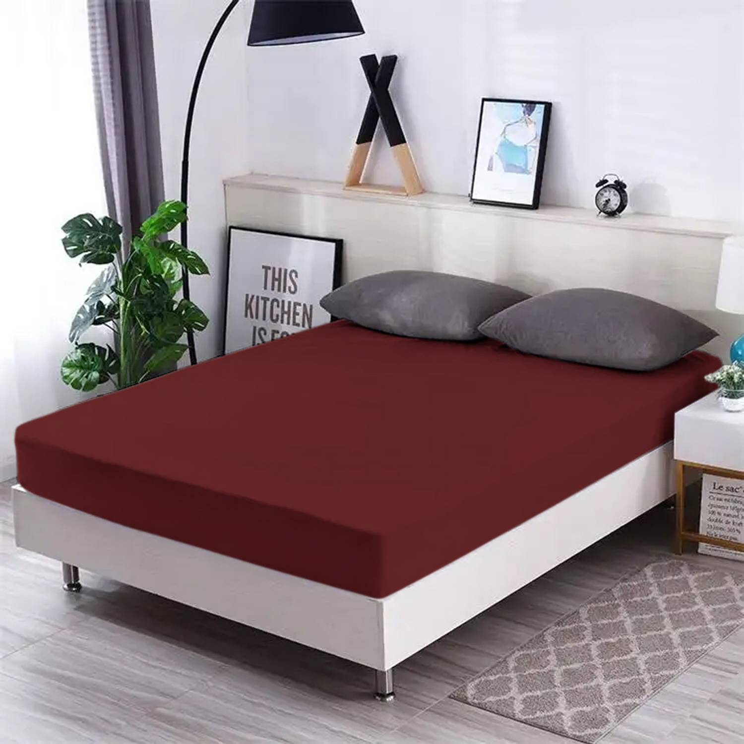 AVI Queen Size Fitted Terry Cotton Breathable, Stretchable, Waterproof Mattress Cover