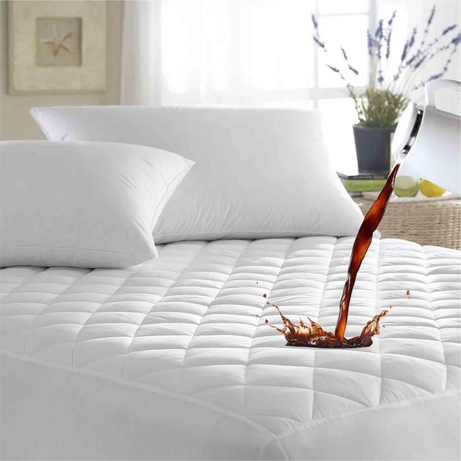 Image of AYKA Single Size Fitted Cotton Waterproof, Breathable, Stretchable Mattress Cover