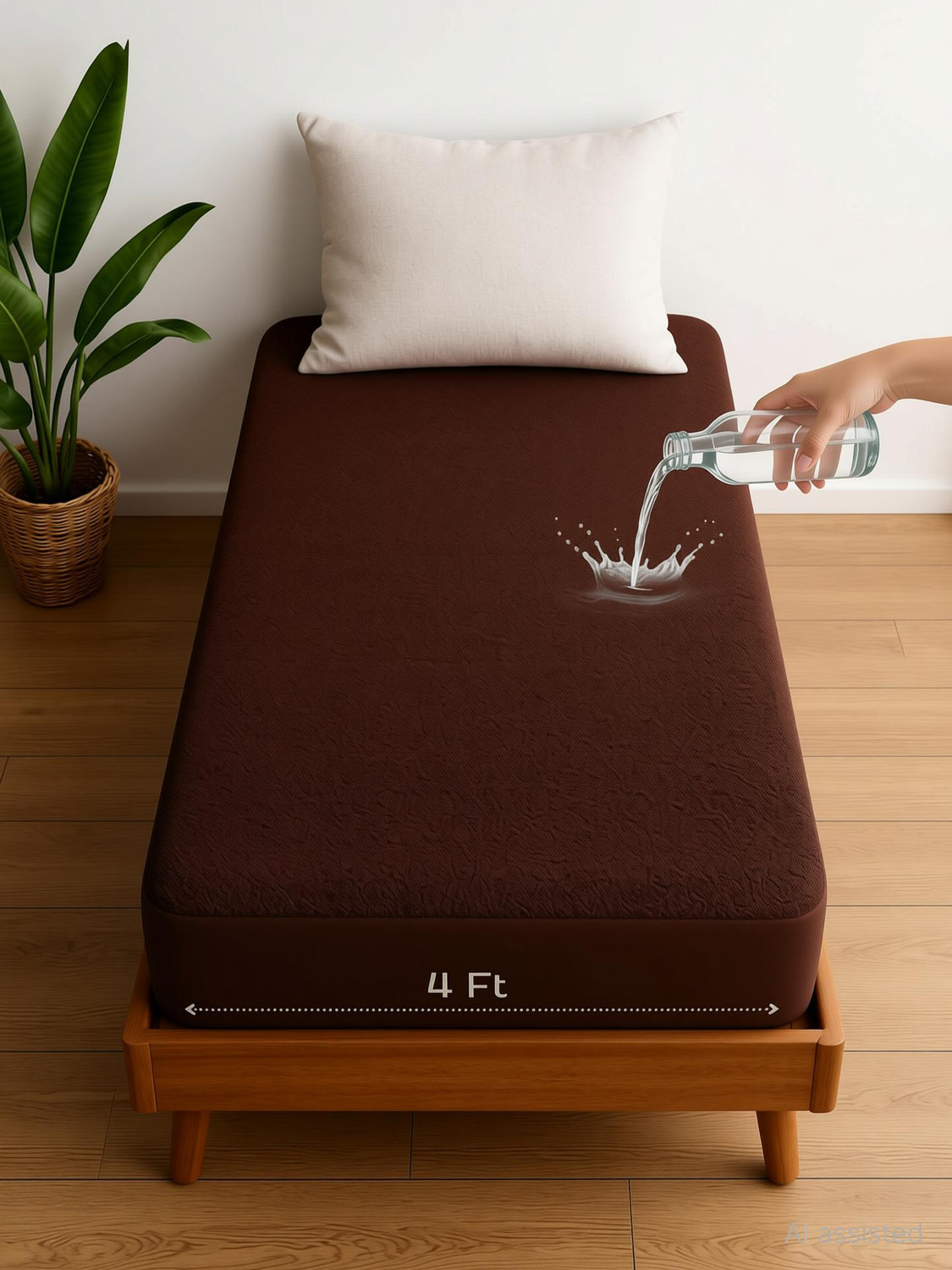 Image of Vastrora Single Size Fitted Terry Cotton Breathable, Stretchable, Waterproof Mattress Cover