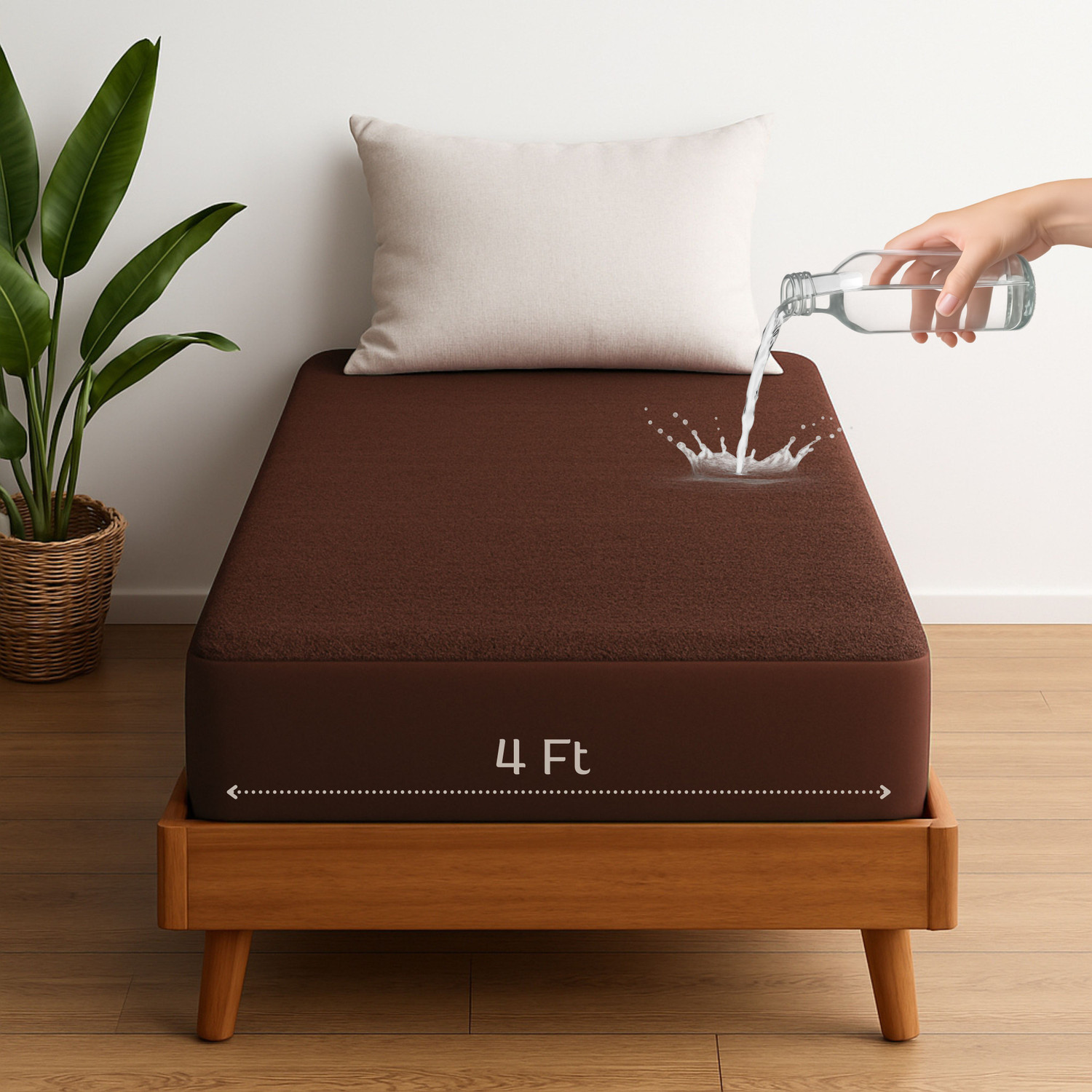 Image of Vastrora Single Size Fitted Terry Cotton Breathable, Stretchable, Waterproof Mattress Cover