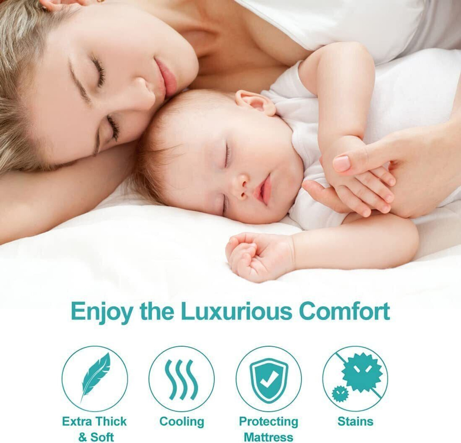 Image of Linenovation 3 inch (7.62 cm) King Size Microfibre Breathable Mattress Topper