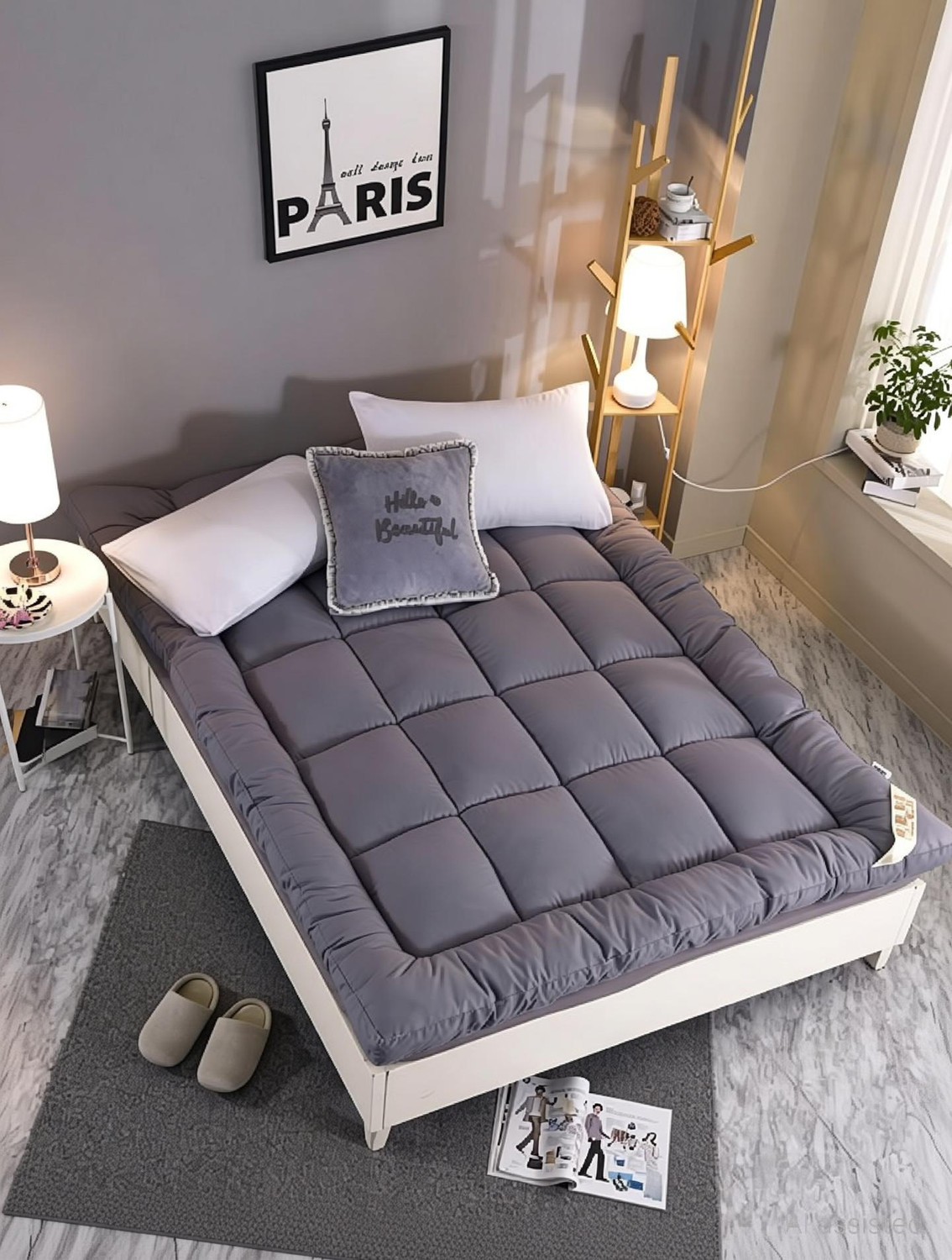 Image of EVERDECOR 2 inch (5.08 cm) King Size Microfibre Breathable, Stretchable, Waterproof Mattress Topper