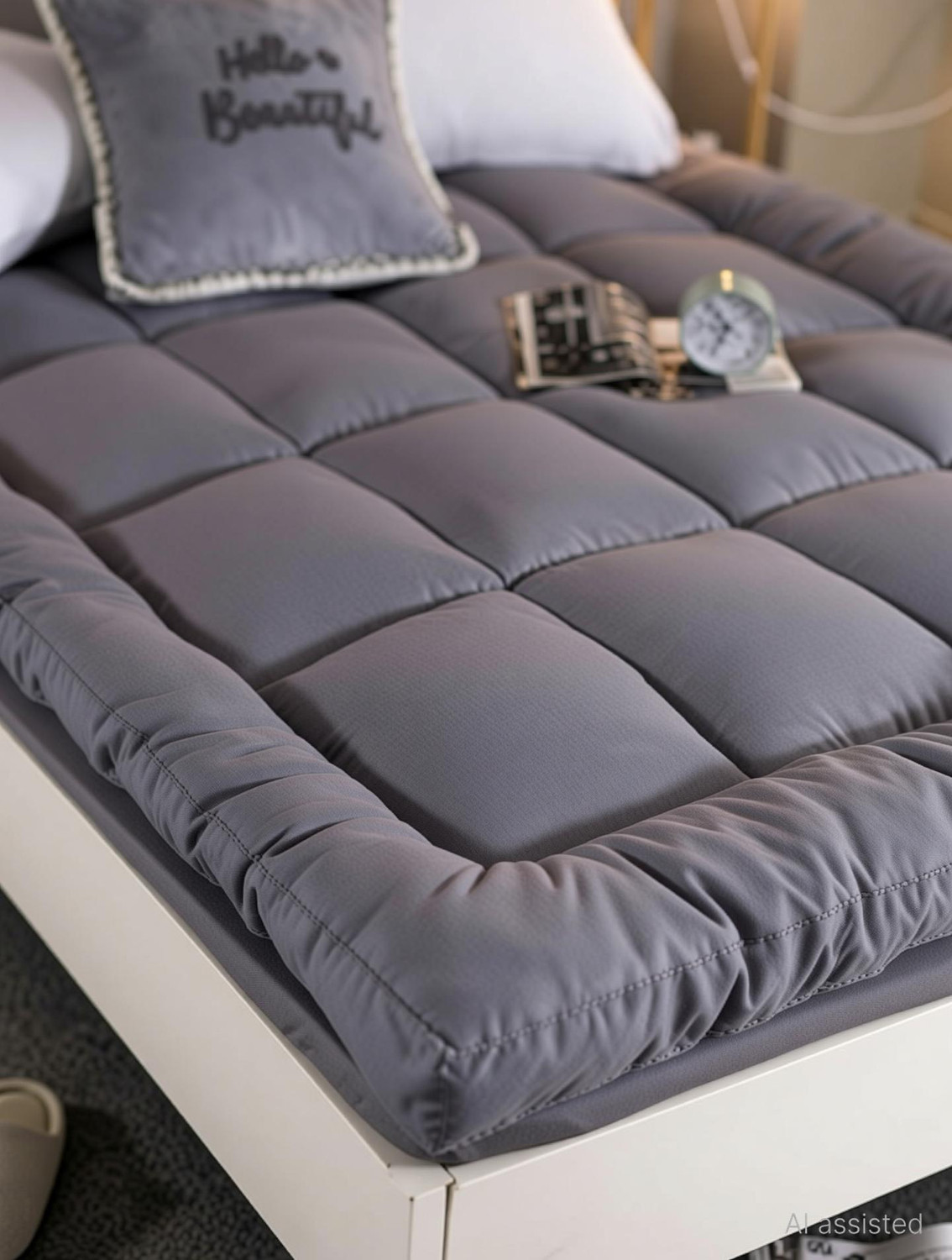 Image of EVERDECOR 2 inch (5.08 cm) King Size Microfibre Breathable, Stretchable, Waterproof Mattress Topper