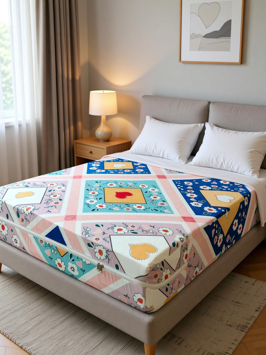 Image of wellfit King Size Zippered Cotton Breathable Mattress Cover