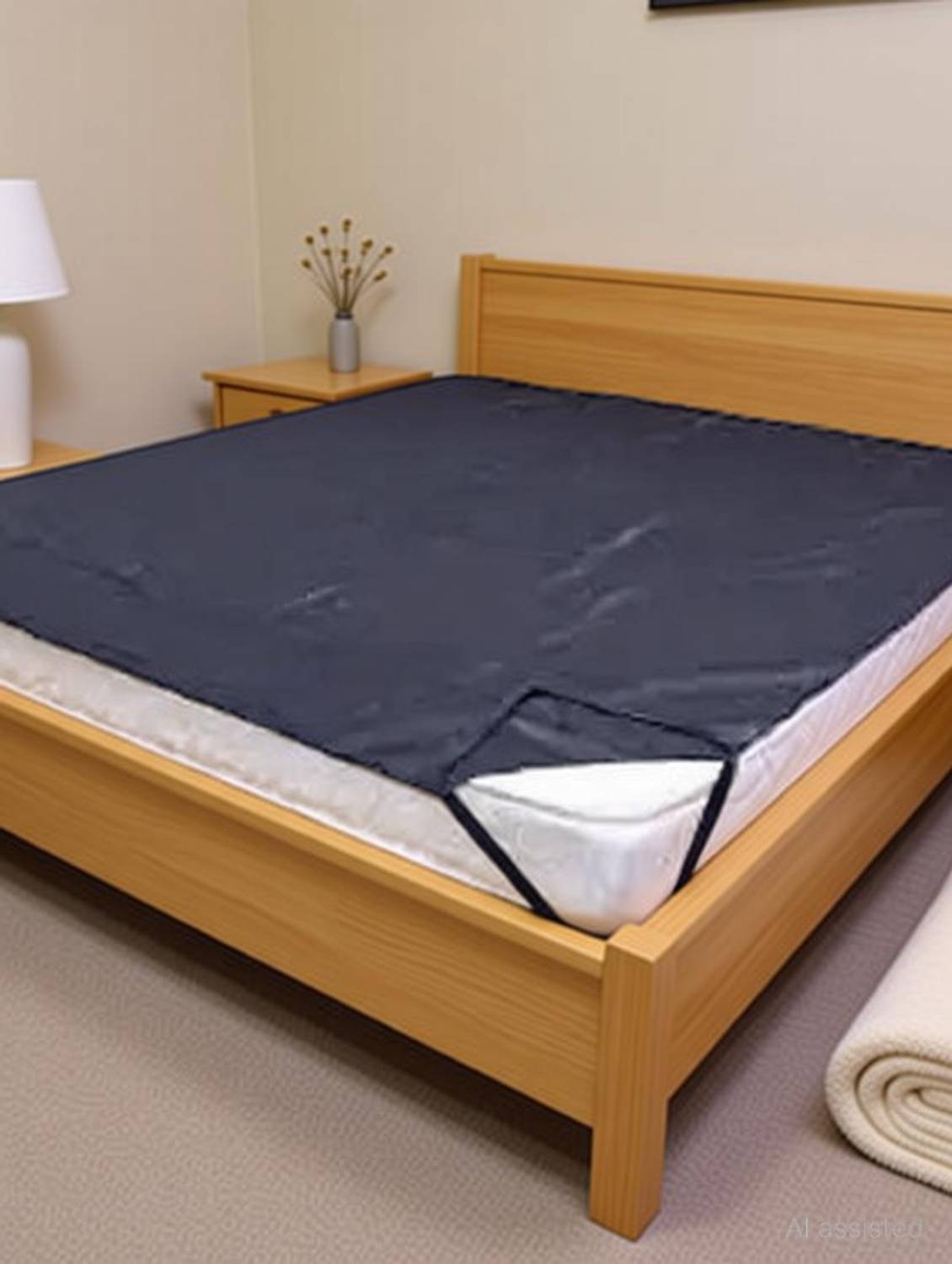 AG Creations Double Size Elastic Strap Polyster Breathable, Stretchable, Waterproof Mattress Cover