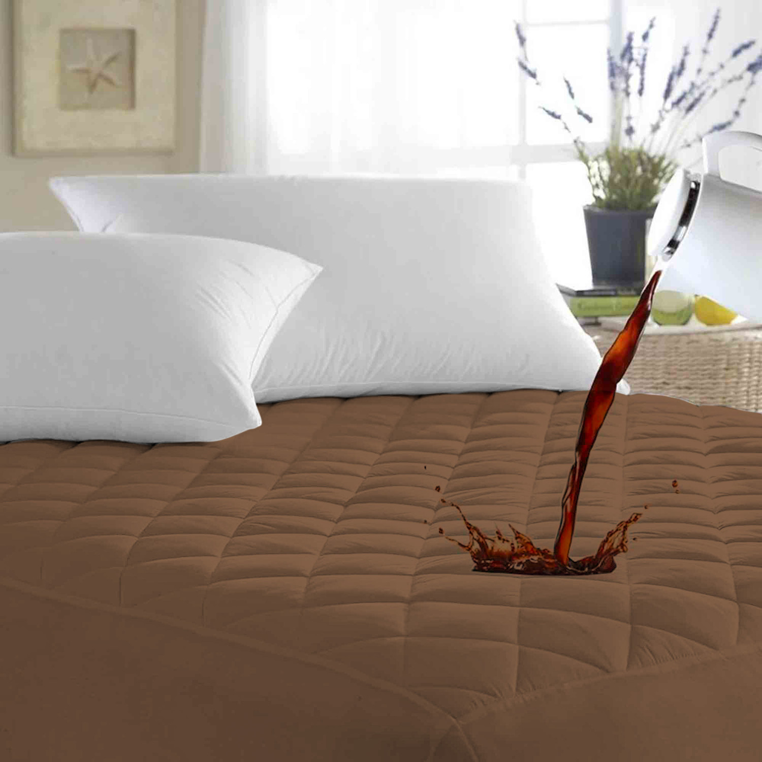 Image of AYKA Single Size Fitted Cotton Waterproof, Breathable, Stretchable Mattress Cover