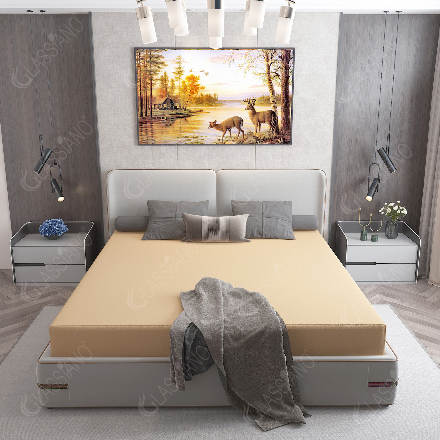Image of Glassiano Single Size Fitted Terry Cotton Breathable, Stretchable, Waterproof Mattress Cover
