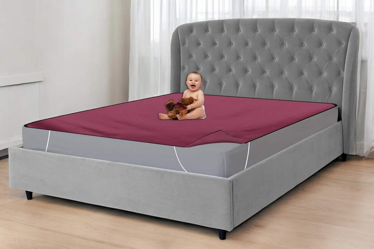 Image of HomeStore-YEP King Size Fitted Polyster Waterproof Mattress Cover