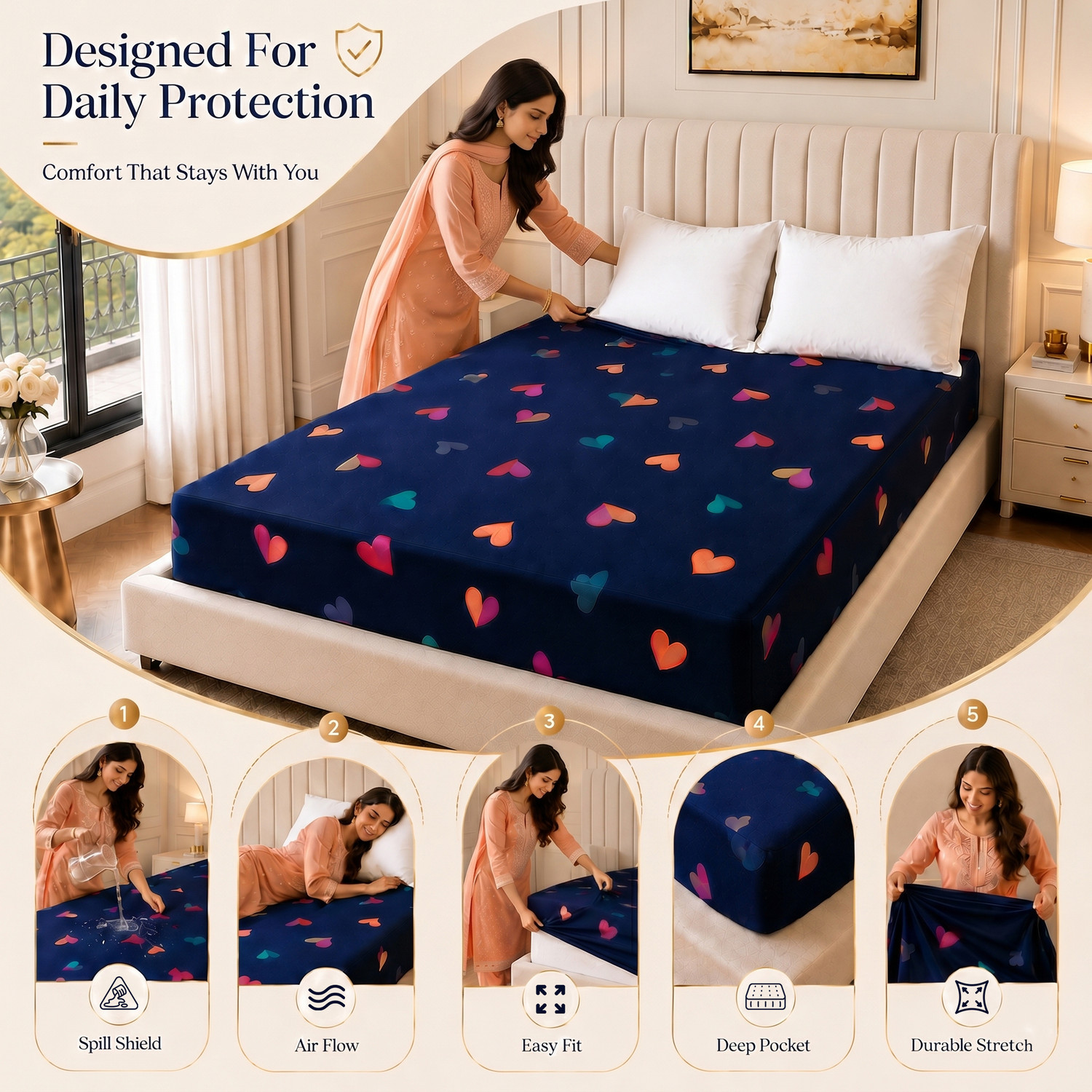 Image of Dream Care King Size Fitted Micro Mattress Cover