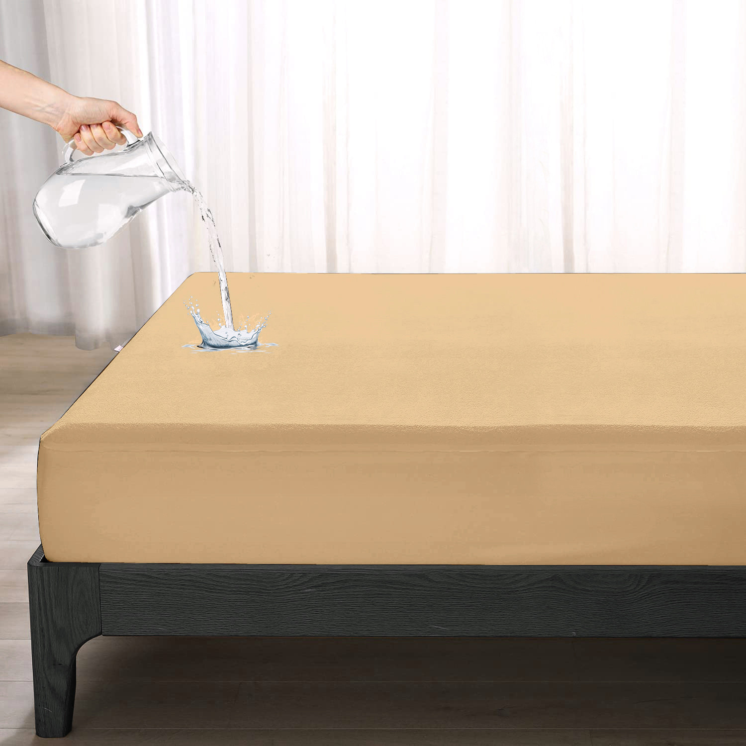 Image of Divine Casa 1 inch (2.54 cm) King Size Cotton Waterproof, Breathable Mattress Topper