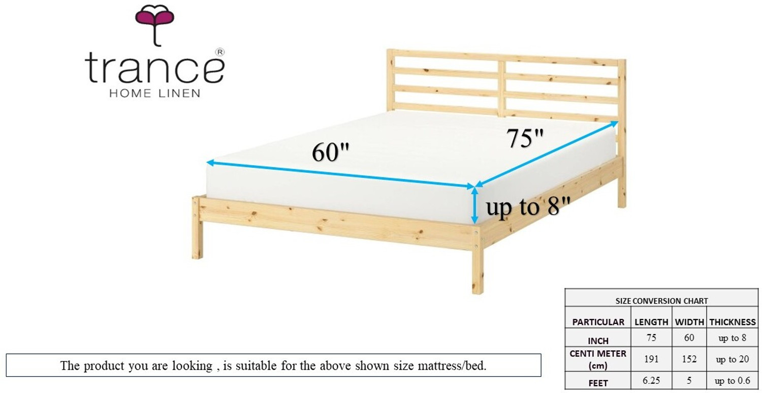Image of Trance Home Linen Queen Size Fitted Terry Cotton Waterproof Mattress Cover