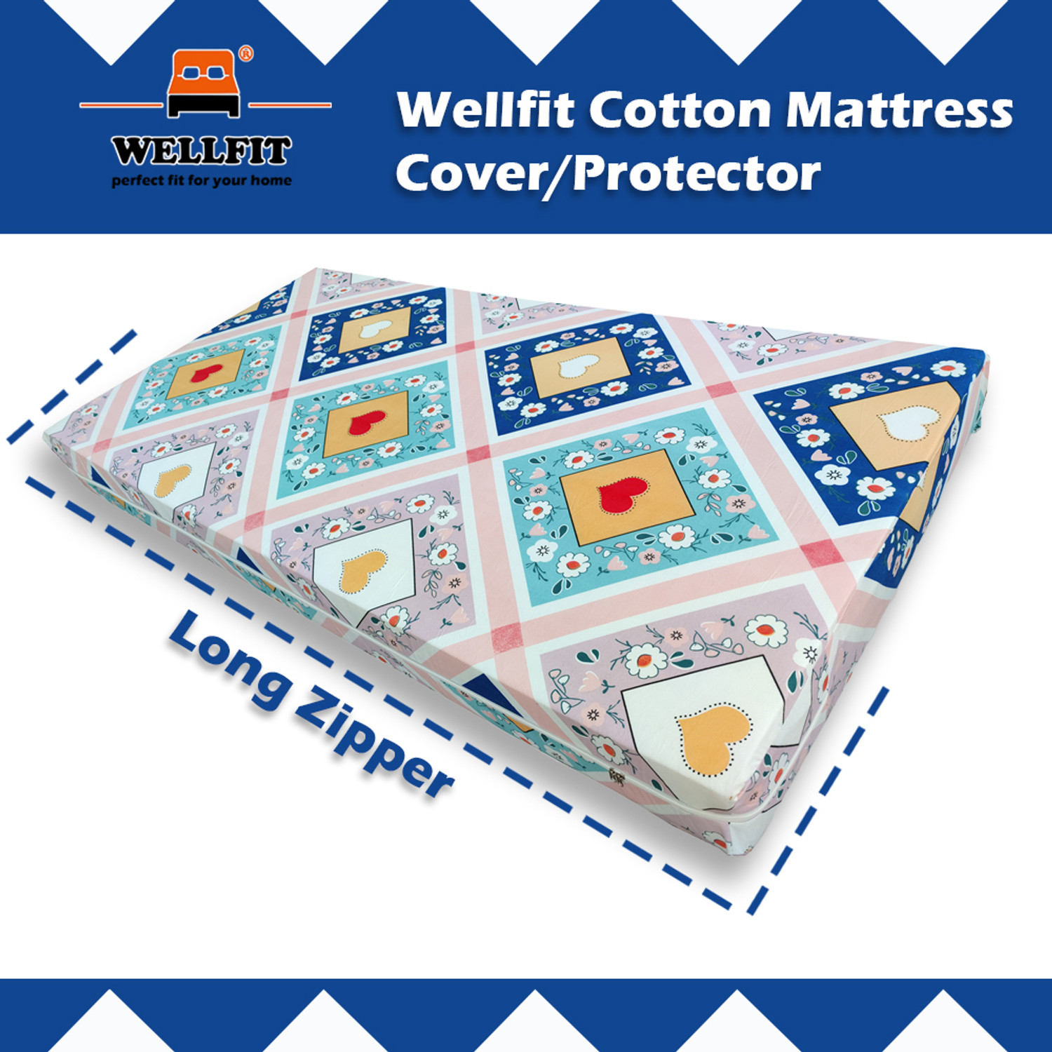 Image of wellfit King Size Zippered Cotton Breathable Mattress Cover