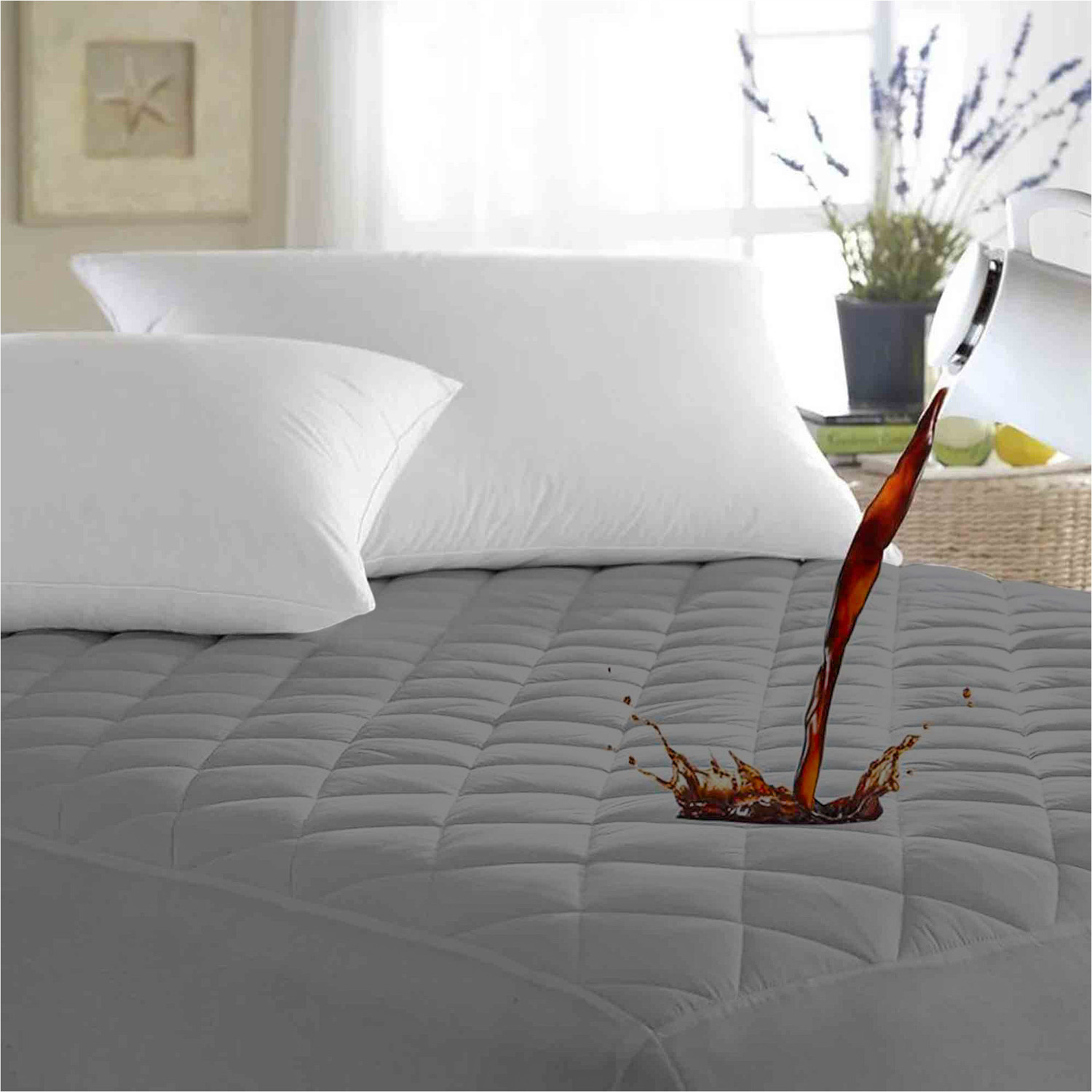 Image of AYKA Single Size Fitted Cotton Waterproof, Breathable, Stretchable Mattress Cover