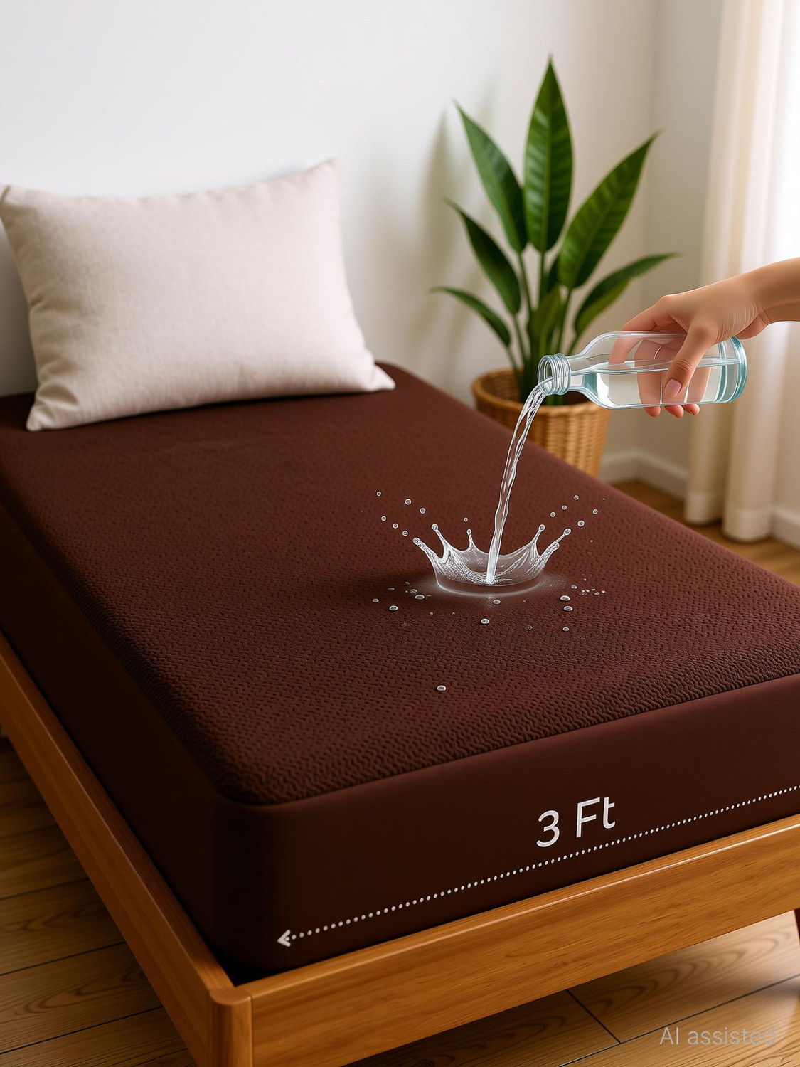 Image of Vastrora Single Size Fitted Terry Cotton Breathable, Stretchable, Waterproof Mattress Cover
