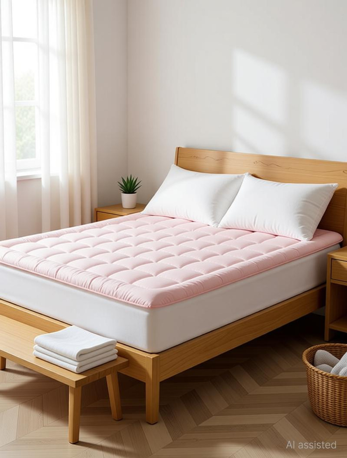 Image of Jaipurlinen 3 inch (7.62 cm) King Size Microfibre Breathable Mattress Topper