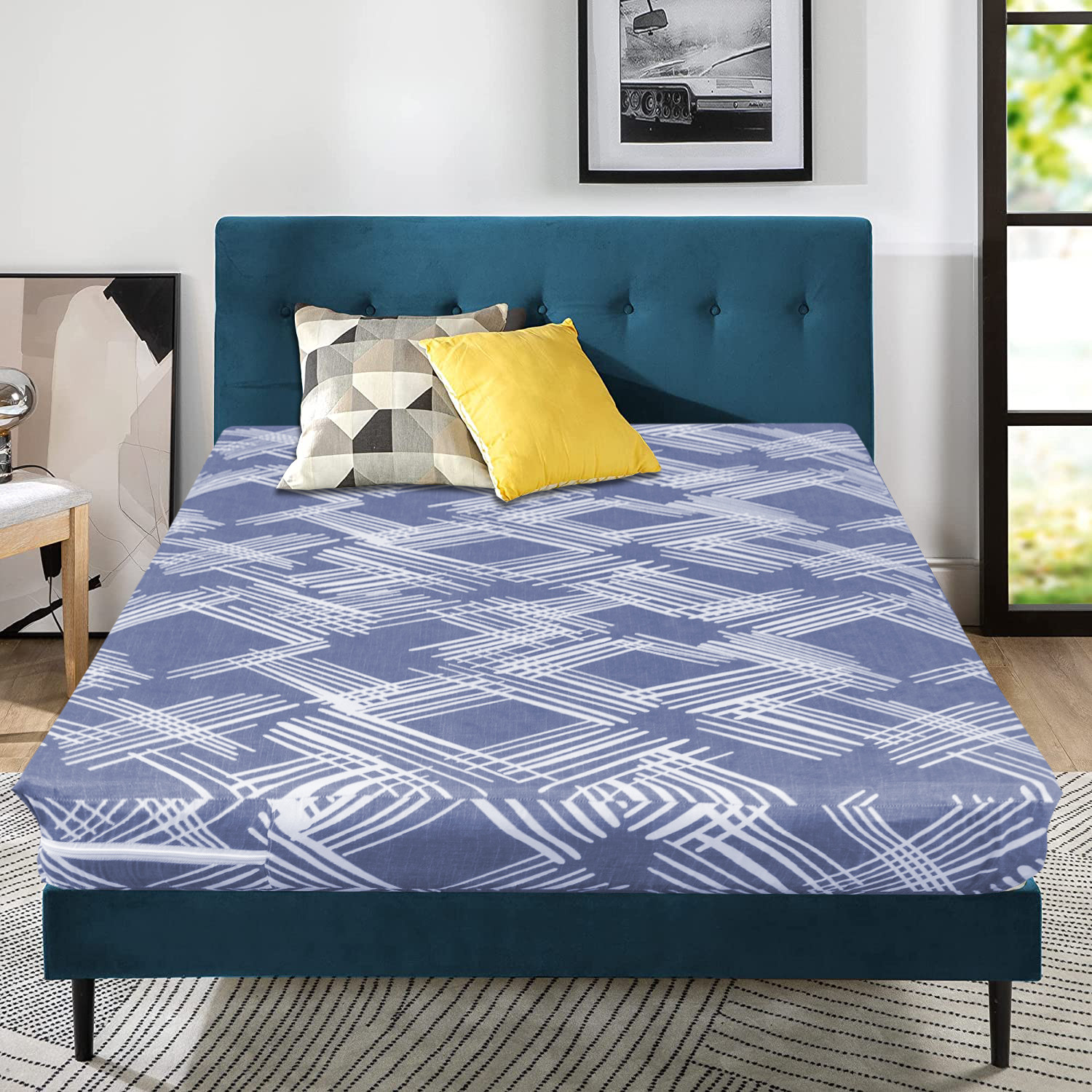 Image of wellfit Queen Size Zippered Cotton Breathable Mattress Cover