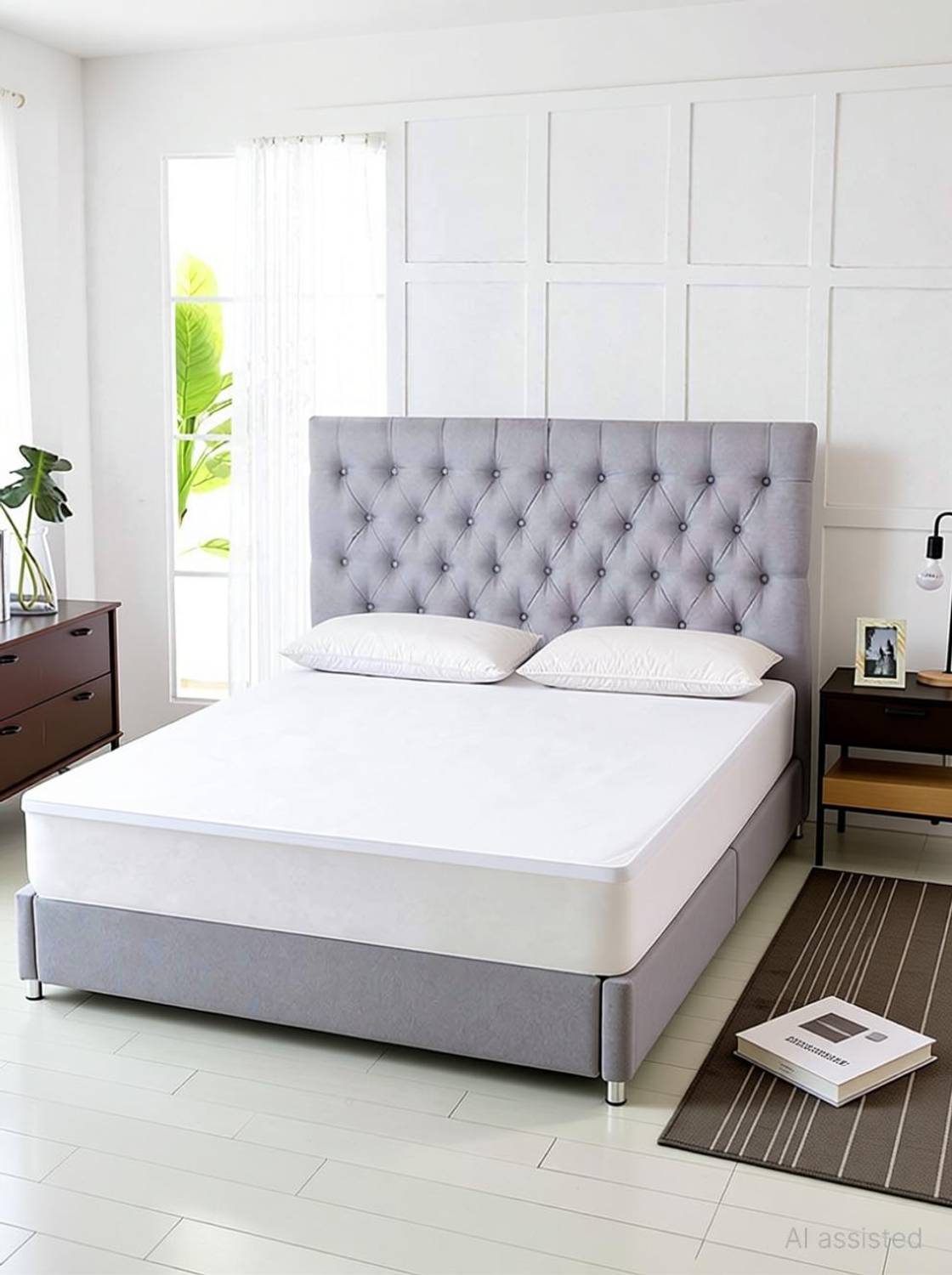 AVI Double Size Fitted Terry Cotton Waterproof Mattress Cover