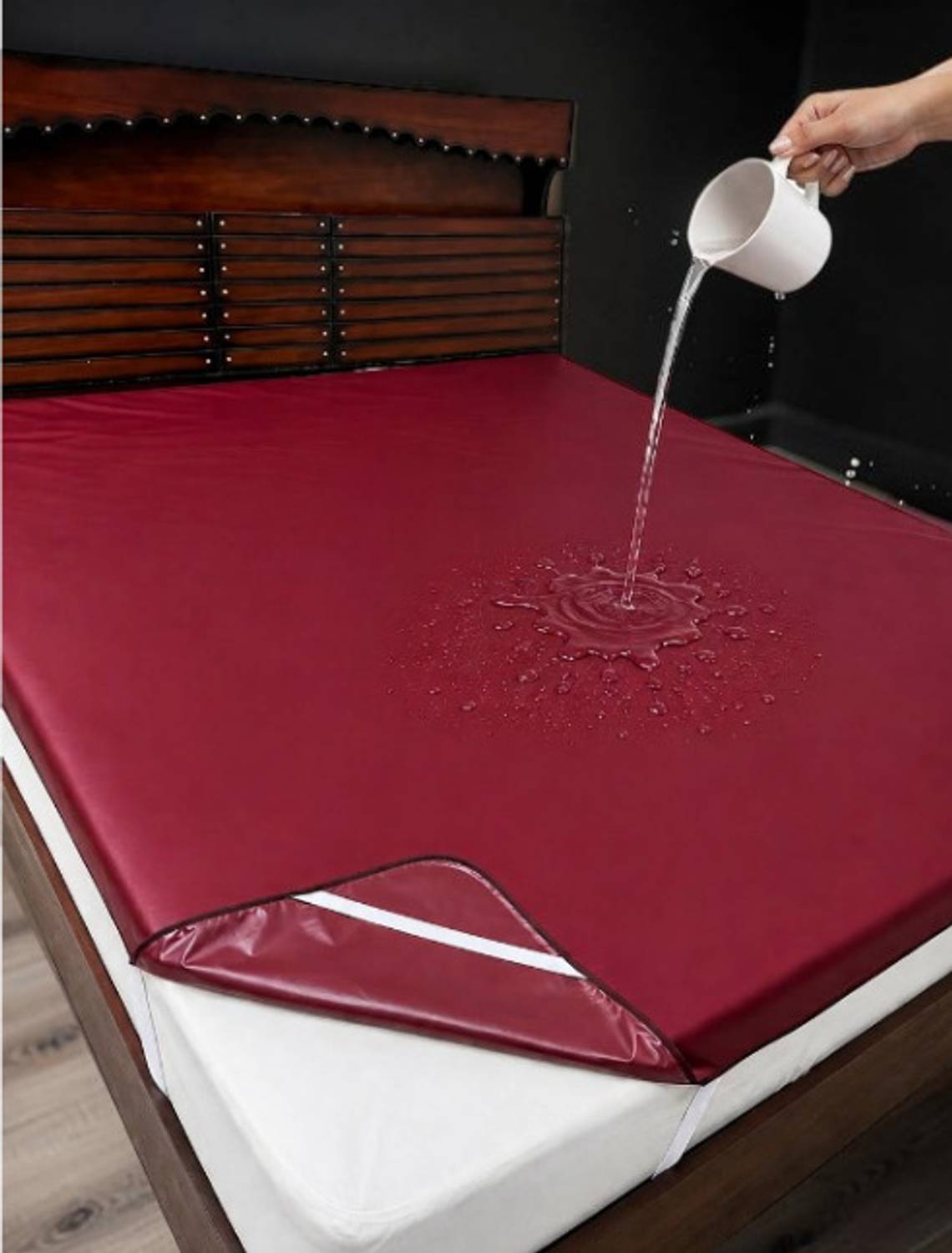 AMMEV Double Size Elastic Strap Polyster Waterproof Mattress Cover