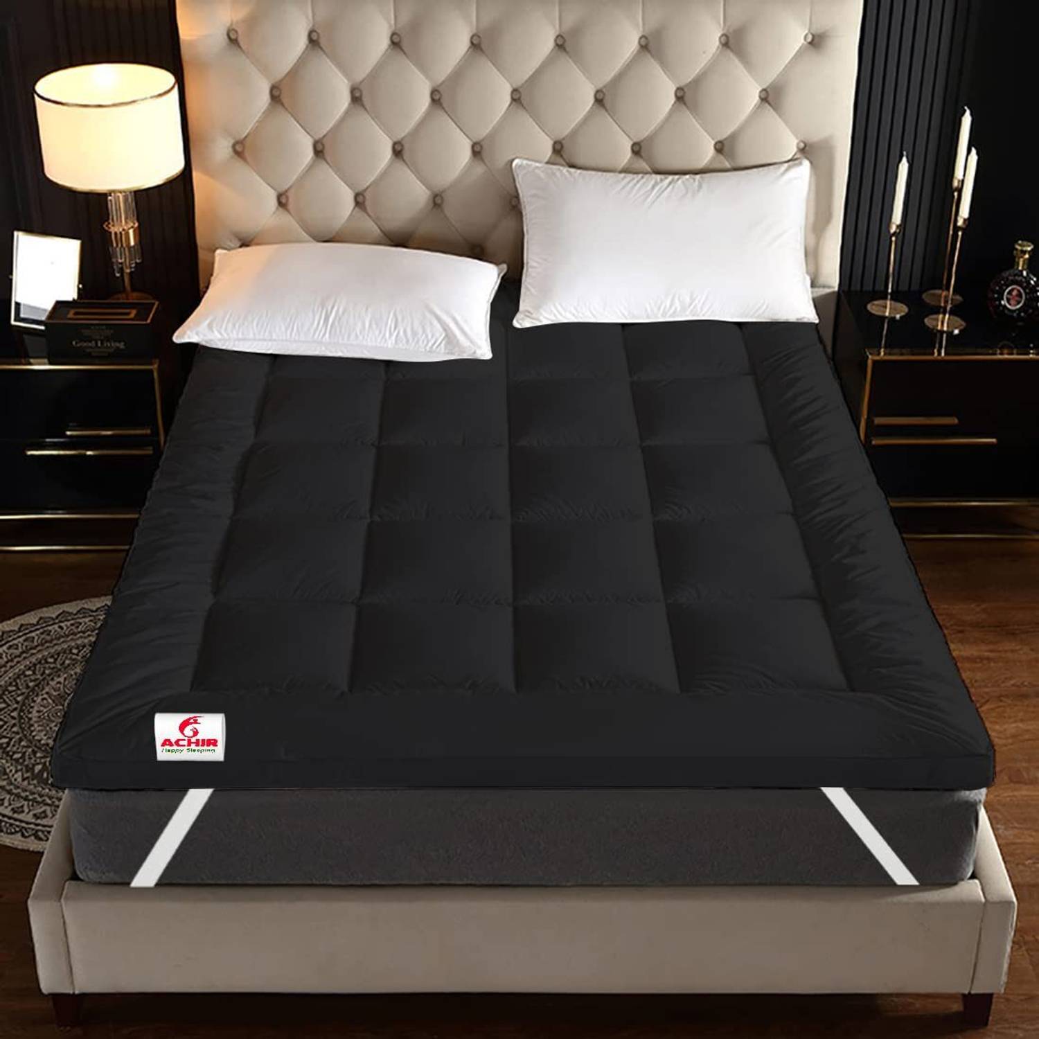ACHIR 2 inch (5.08 cm) Double Size Microfibre Breathable Mattress Topper