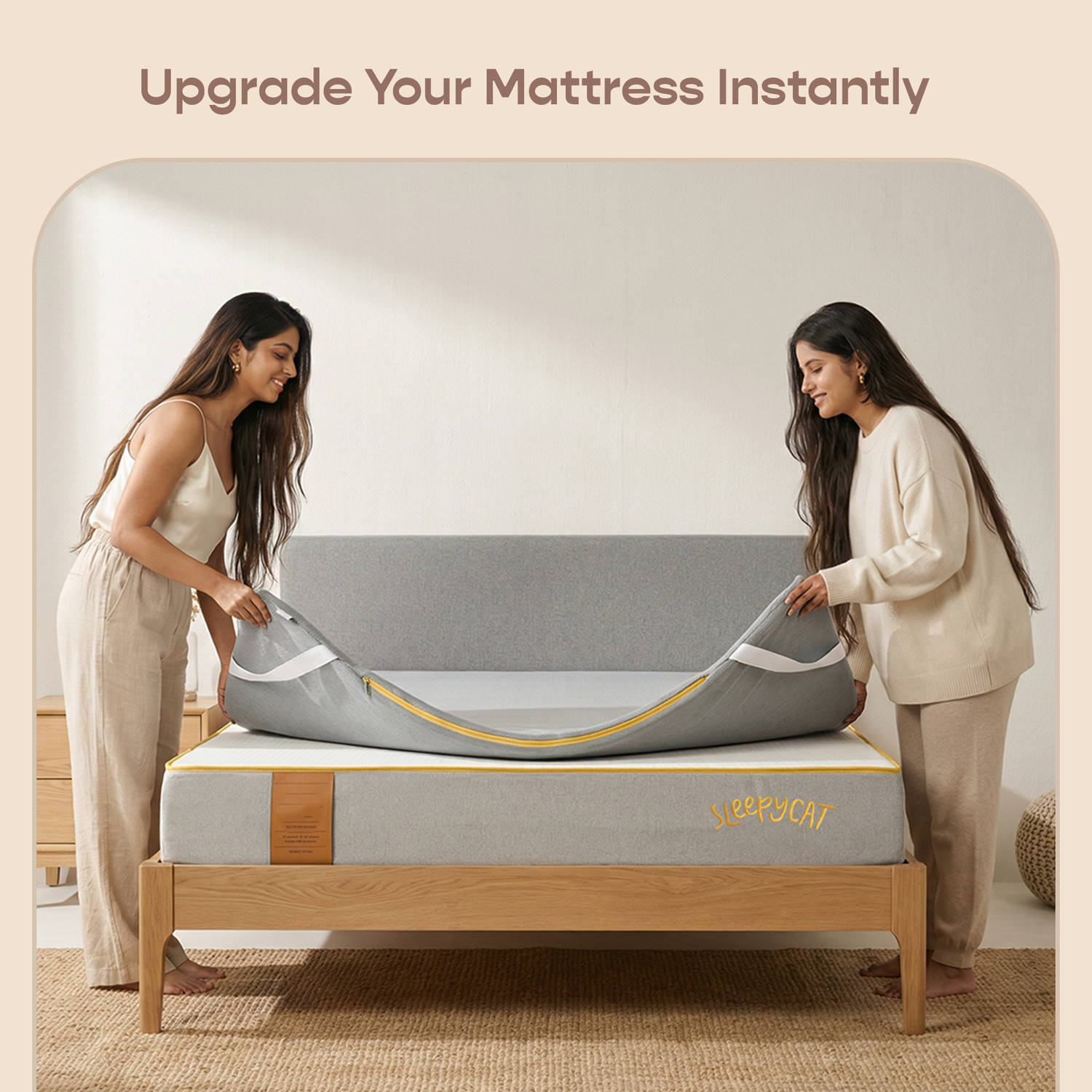 Image of SleepyCat 2 inch (5.08 cm) King Size Foam Breathable Mattress Topper