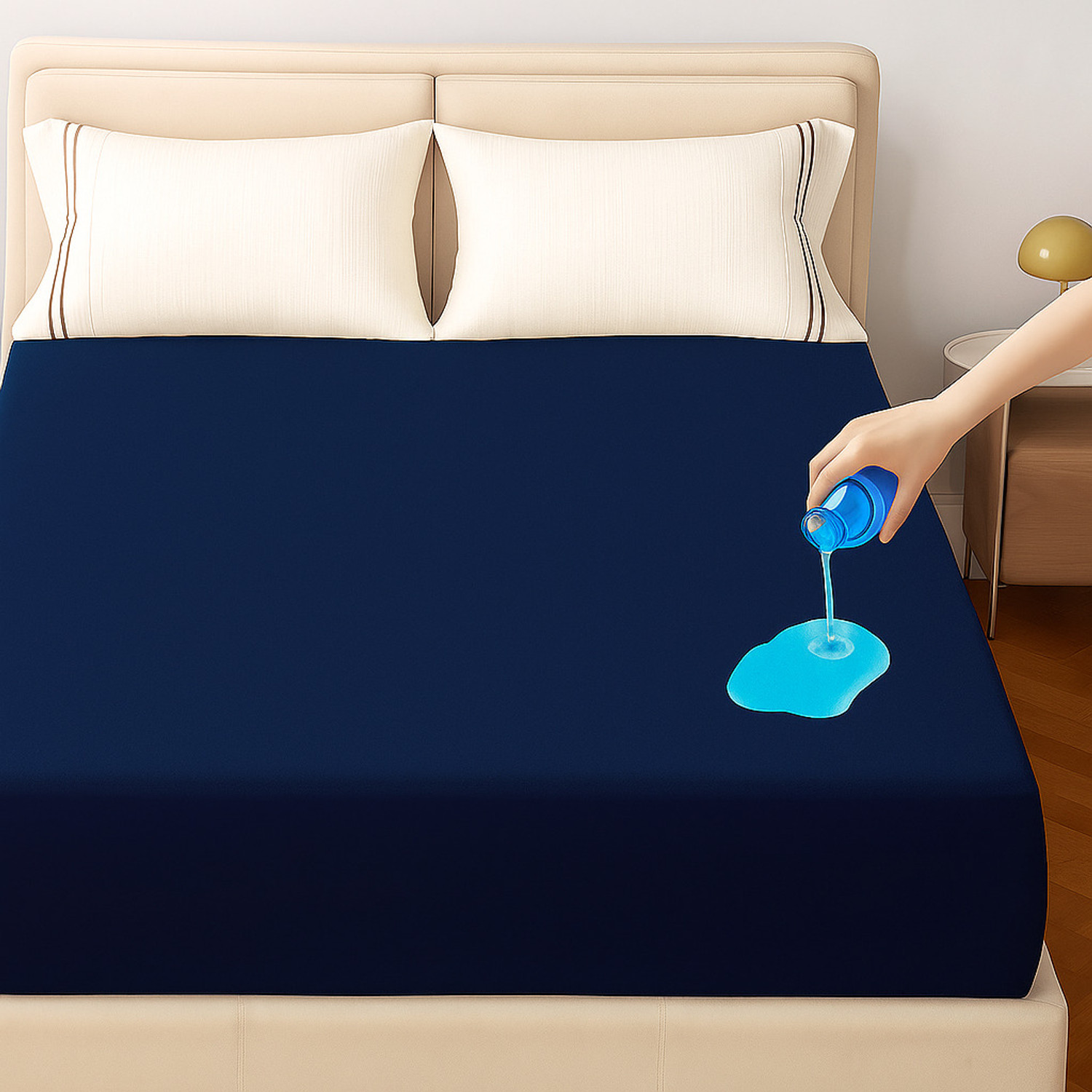 Image of CROSPO Double Size Fitted Cotton Breathable, Stretchable, Waterproof Mattress Cover