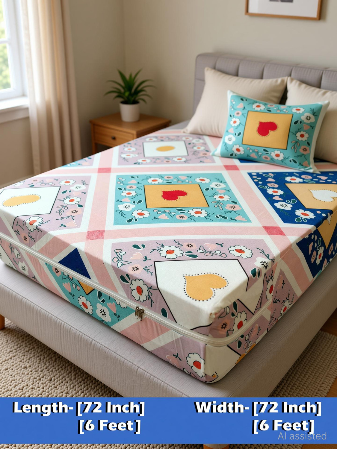 Image of wellfit King Size Zippered Cotton Breathable Mattress Cover
