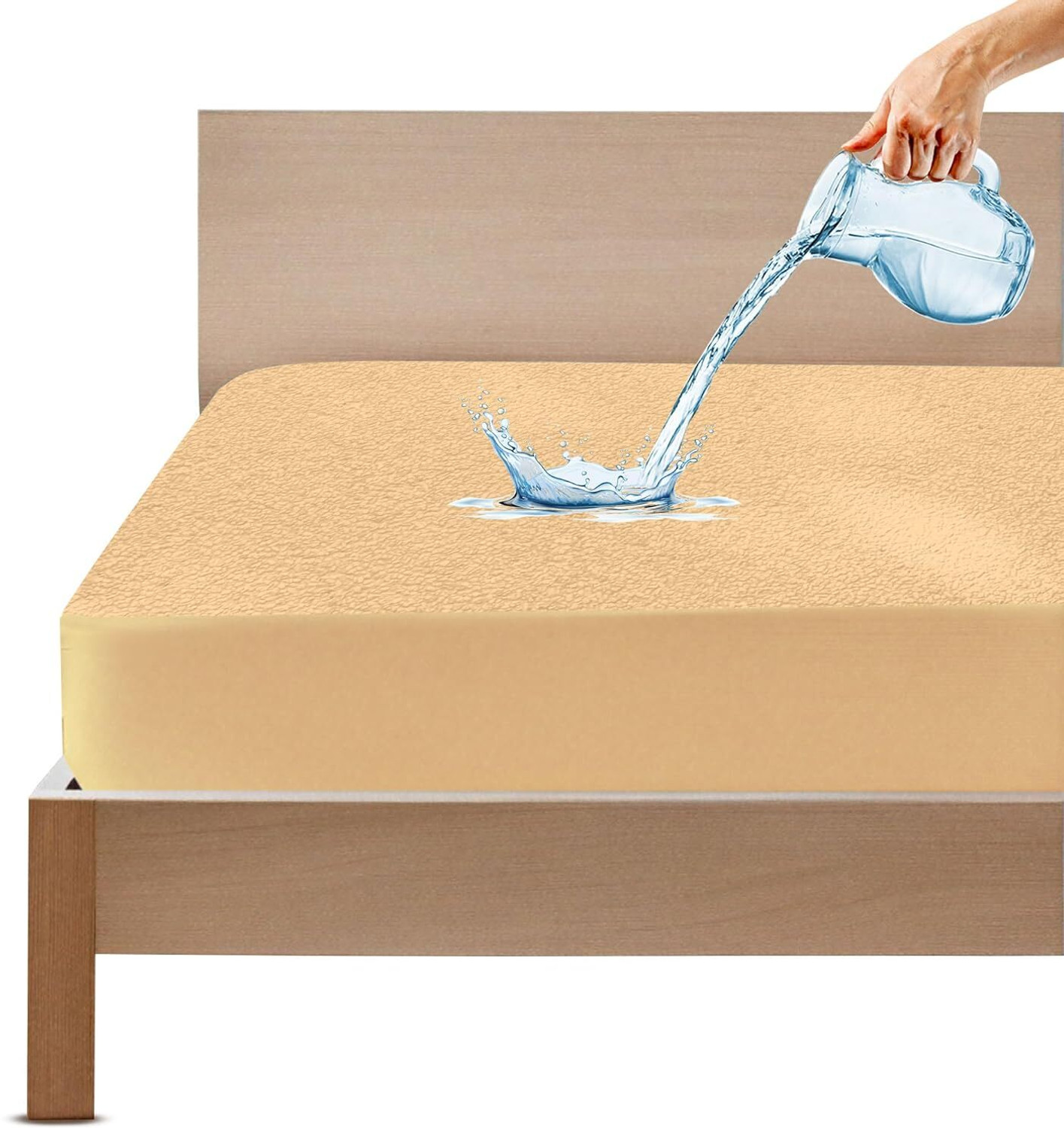 Image of GADDA CO Single Size Fitted Terry Cotton Waterproof, Breathable, Stretchable Mattress Cover