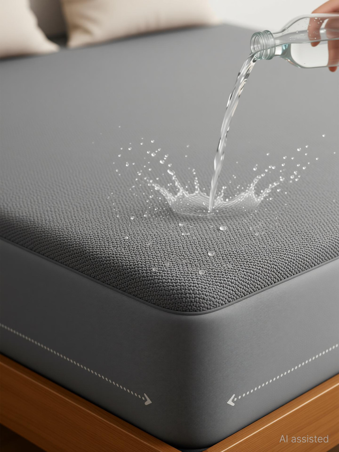 Image of Vastrora Double Size Fitted Terry Cotton Breathable, Stretchable, Waterproof Mattress Cover