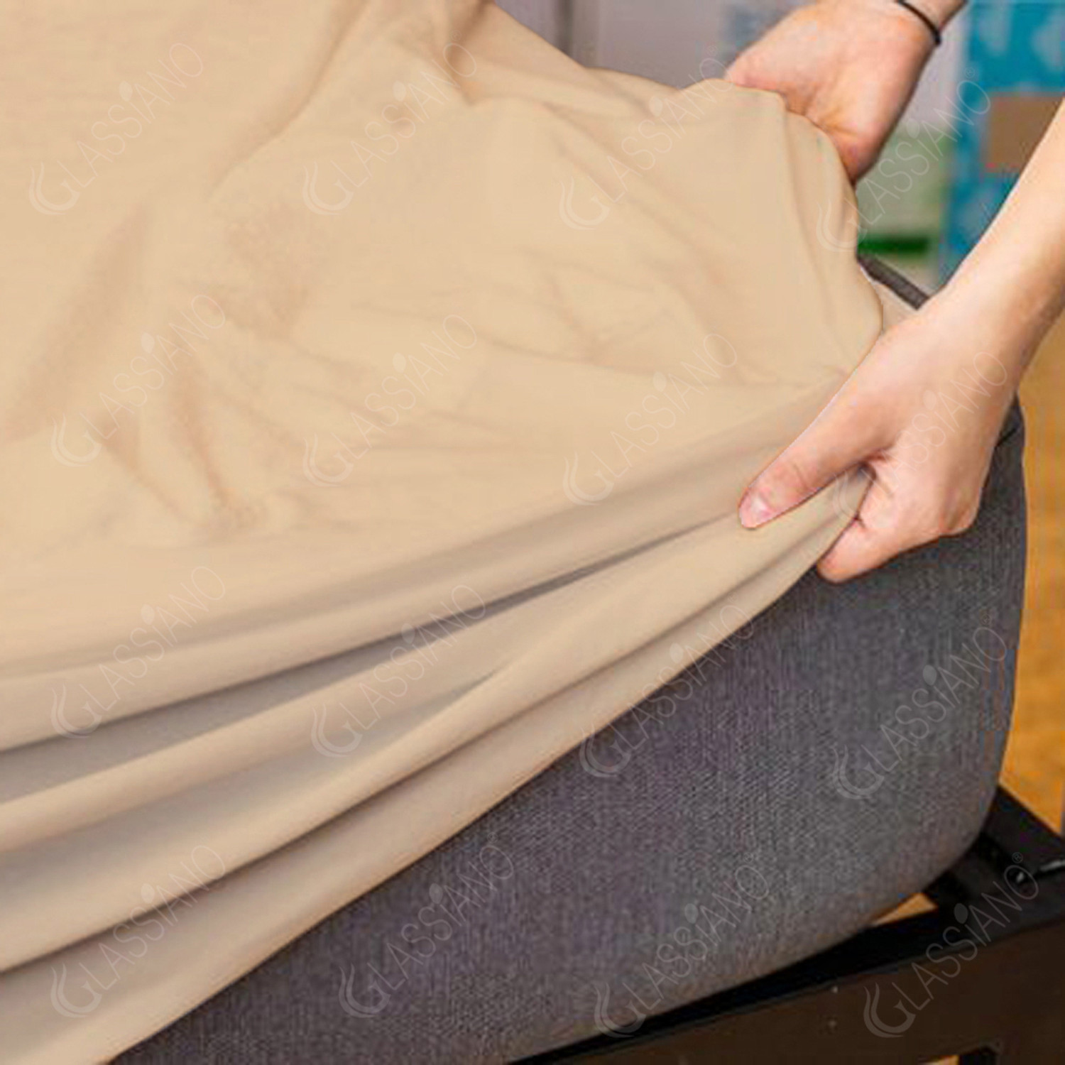 Image of Glassiano Single Size Fitted Terry Cotton Breathable, Stretchable, Waterproof Mattress Cover