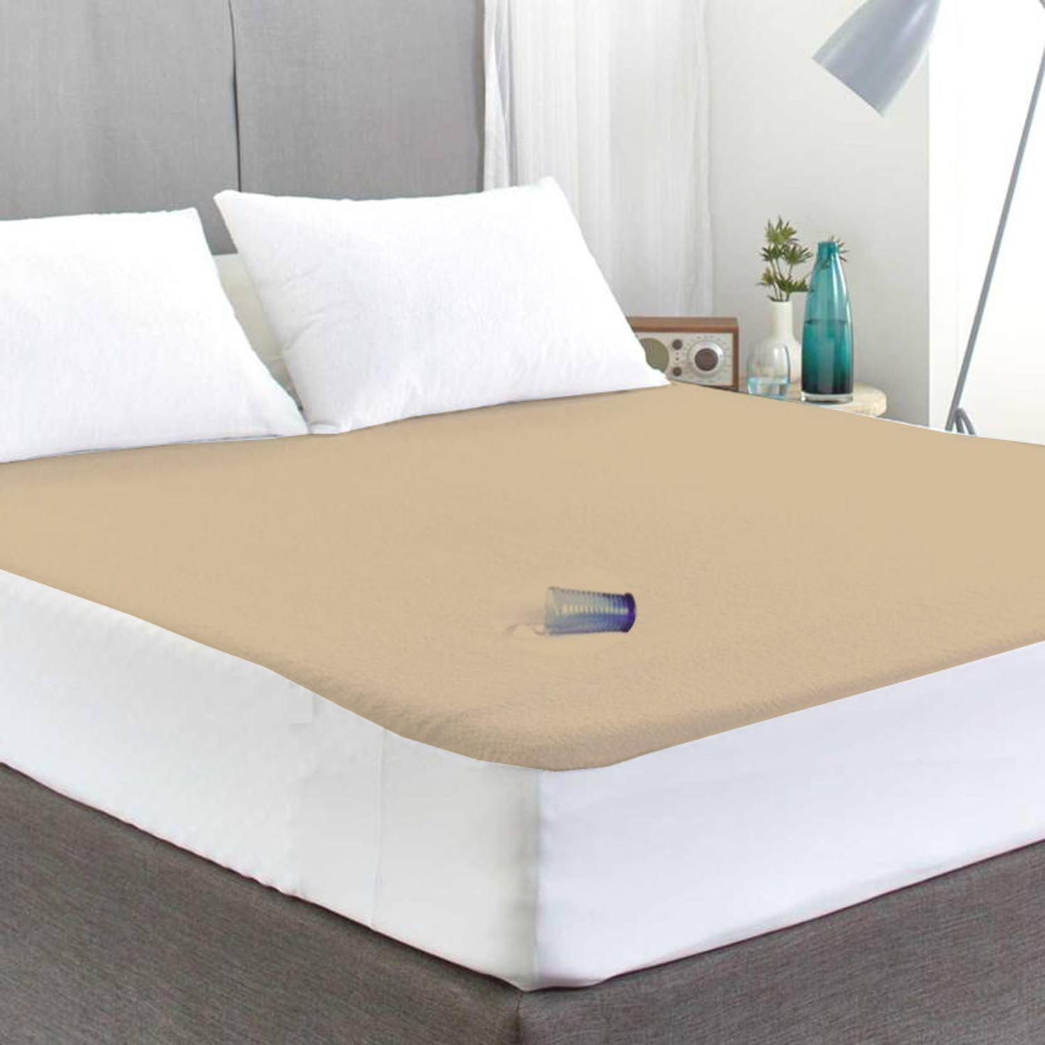 Image of Manavlivings King Size Fitted Terry Cotton Breathable, Waterproof Mattress Cover