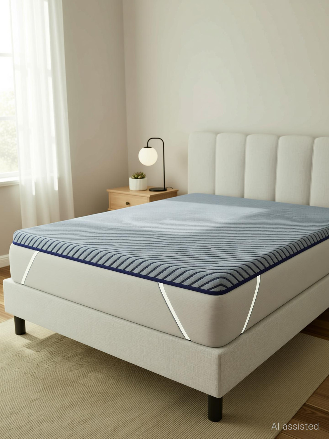 Image of SleepyHug 2 inch (5.08 cm) Queen Size Foam Breathable Mattress Topper