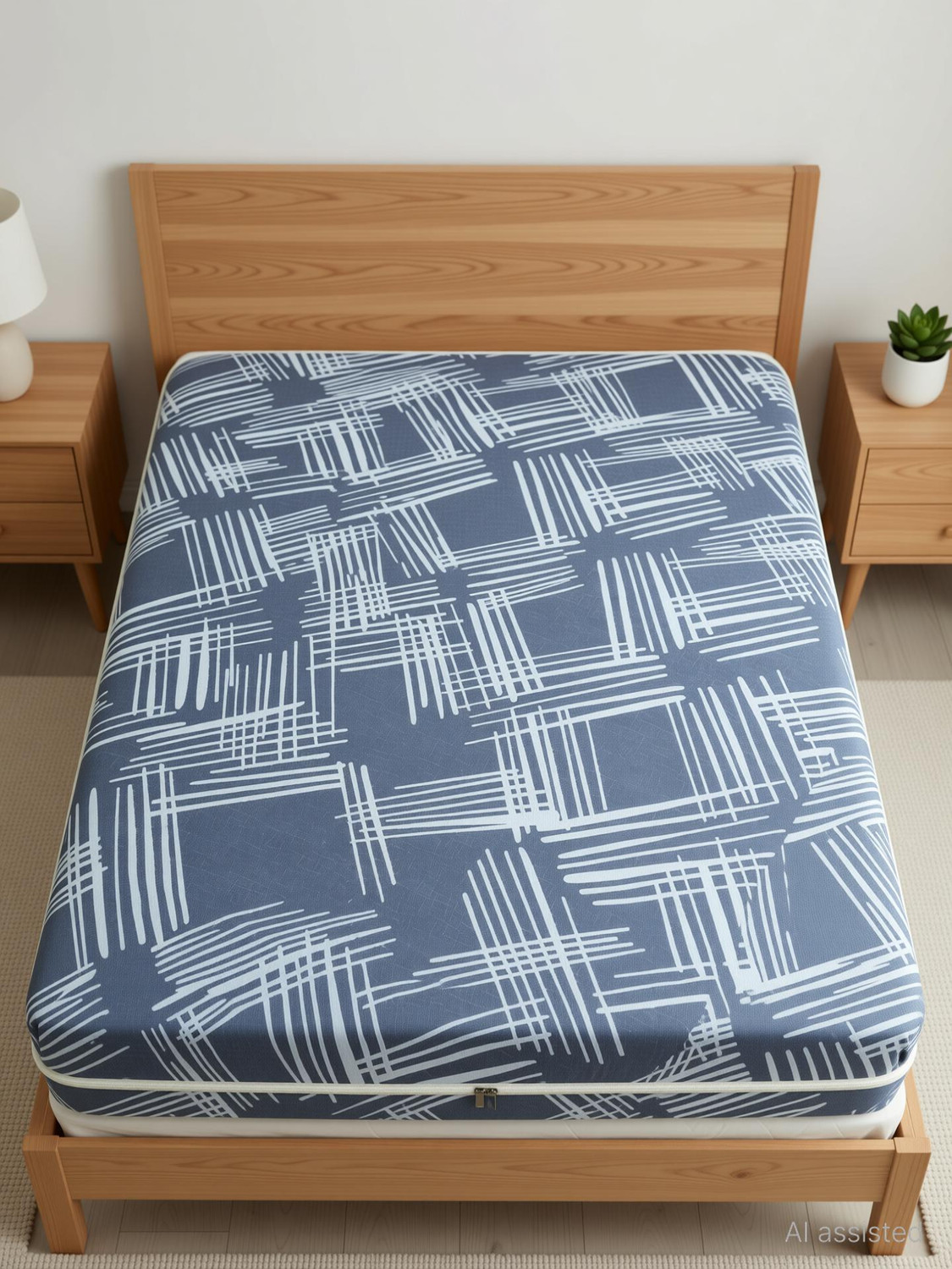 Image of wellfit Queen Size Zippered Cotton Breathable Mattress Cover