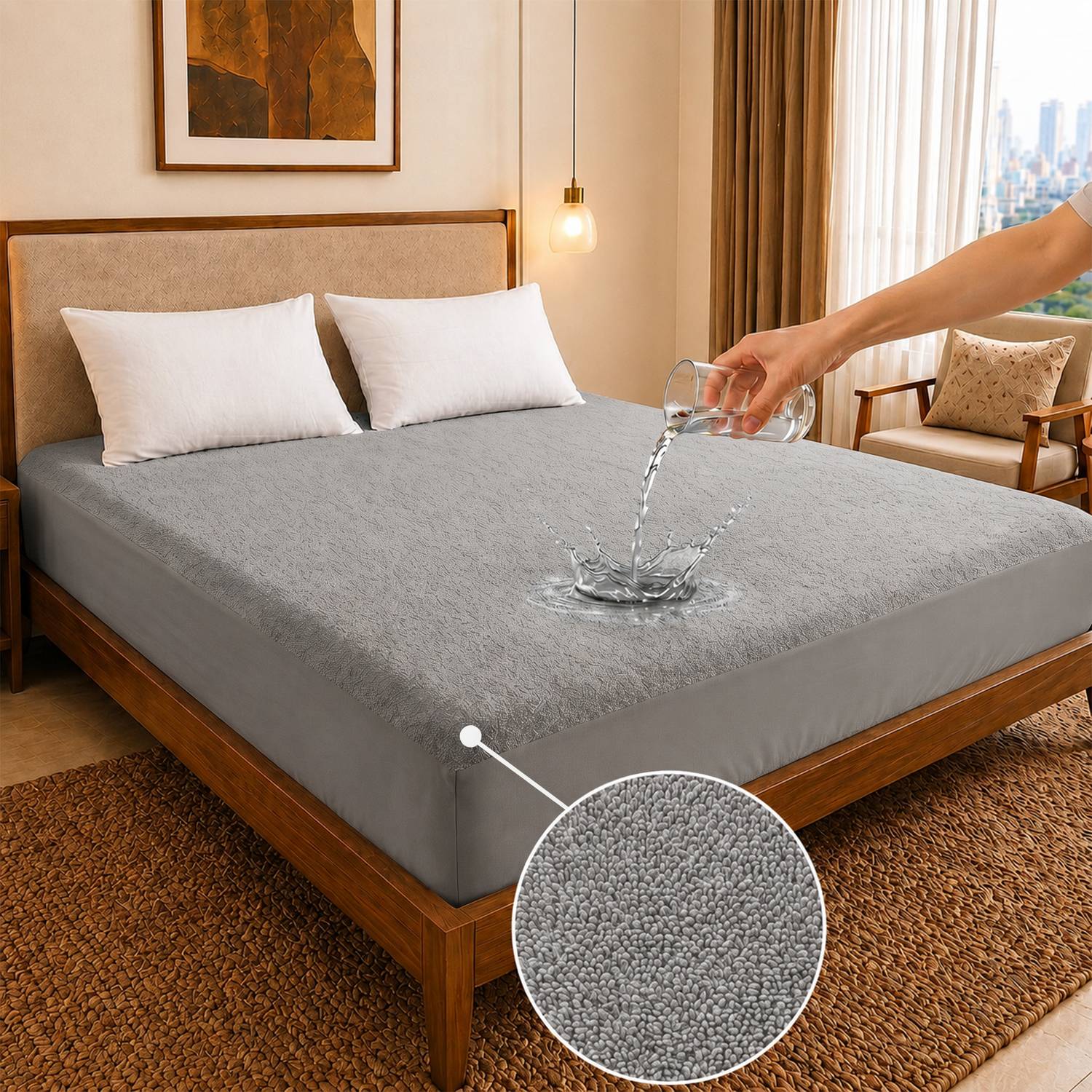 Dream Care King Size Fitted Terry Cotton Breathable, Waterproof Mattress Cover