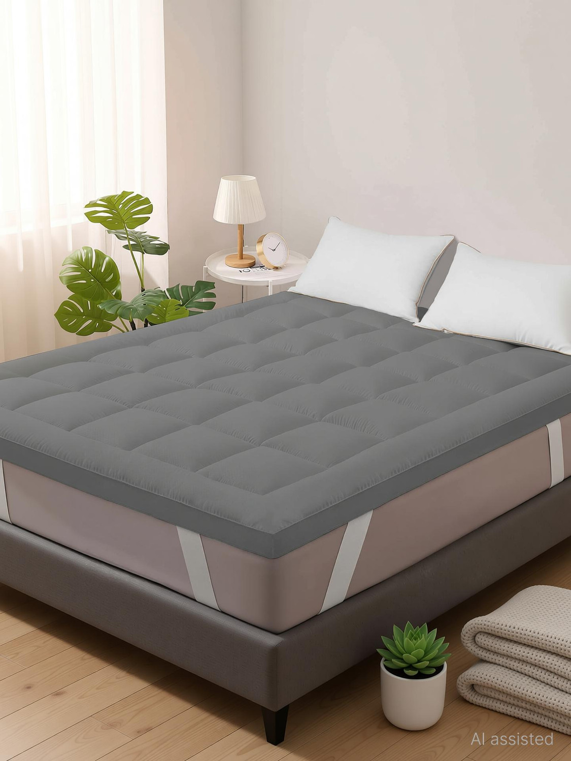 Image of Cashmera 2 inch (5.08 cm) King Size Microfibre Breathable, Waterproof Mattress Topper