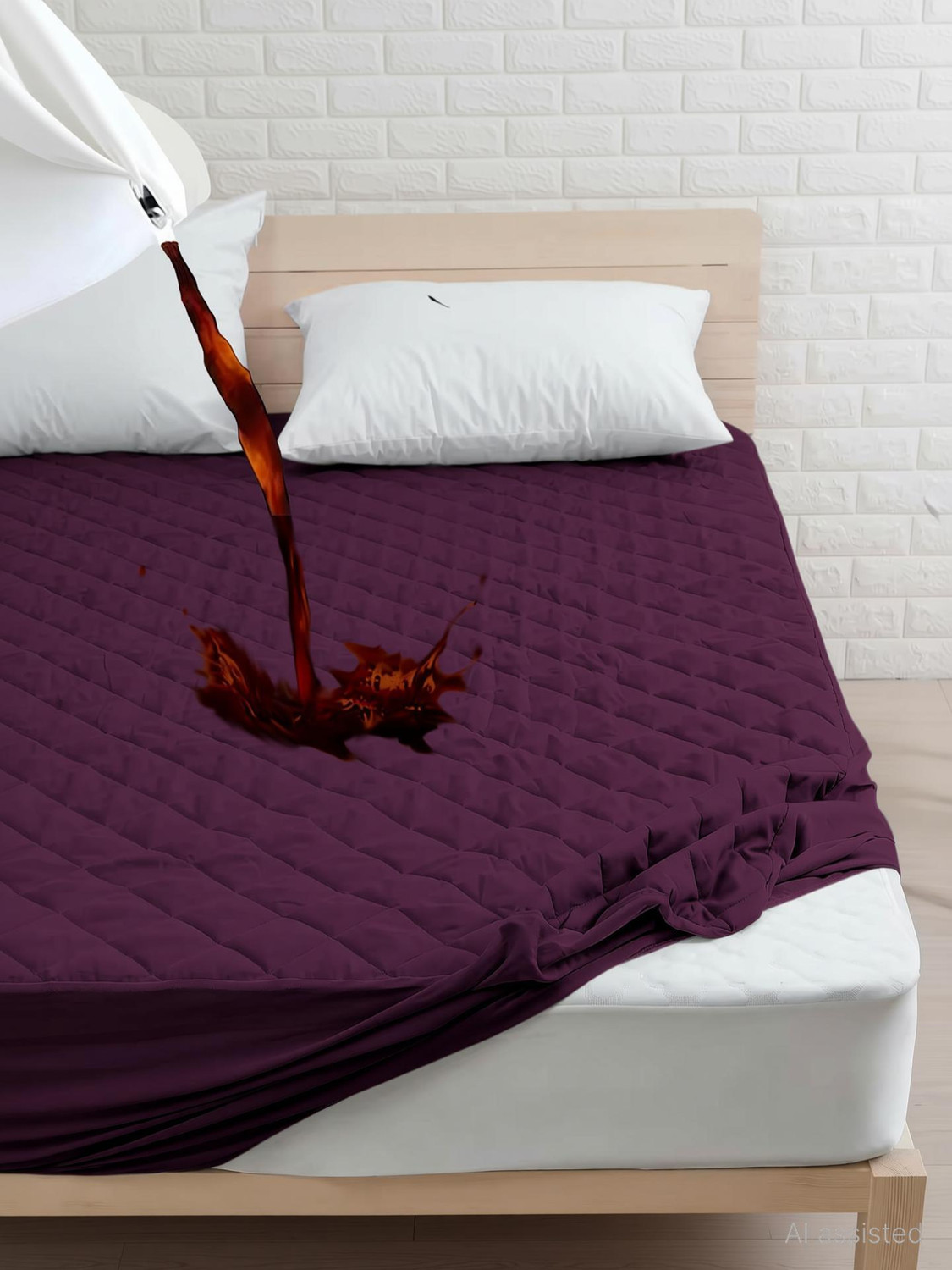 AVI Double Size Fitted Polyster Breathable, Stretchable, Waterproof Mattress Cover