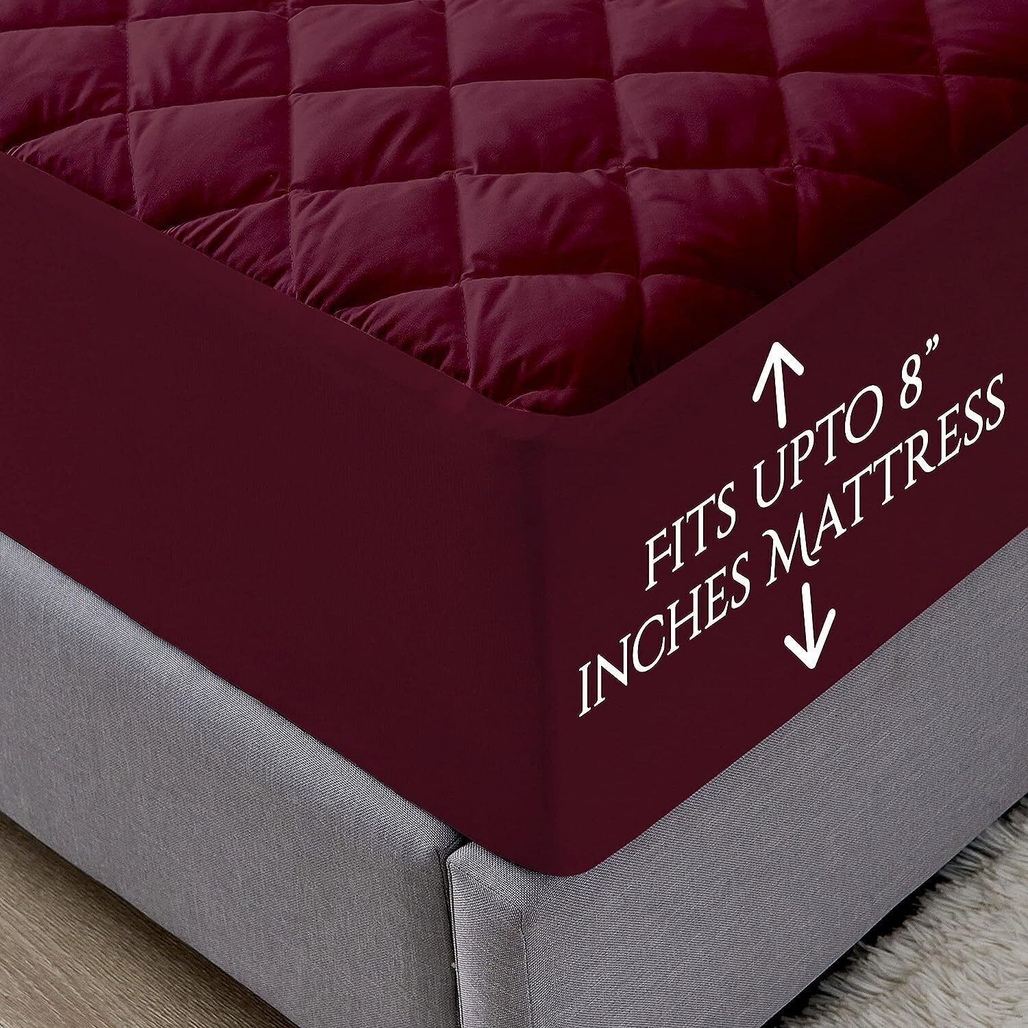 Image of CRAZY WORLD Queen Size Fitted Nylon, Polyster Breathable, Stretchable, Waterproof Mattress Cover